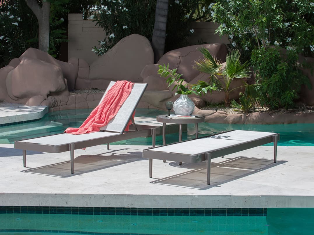 Woodard Daytona Padded Sling Aluminum Patio Lounge Set