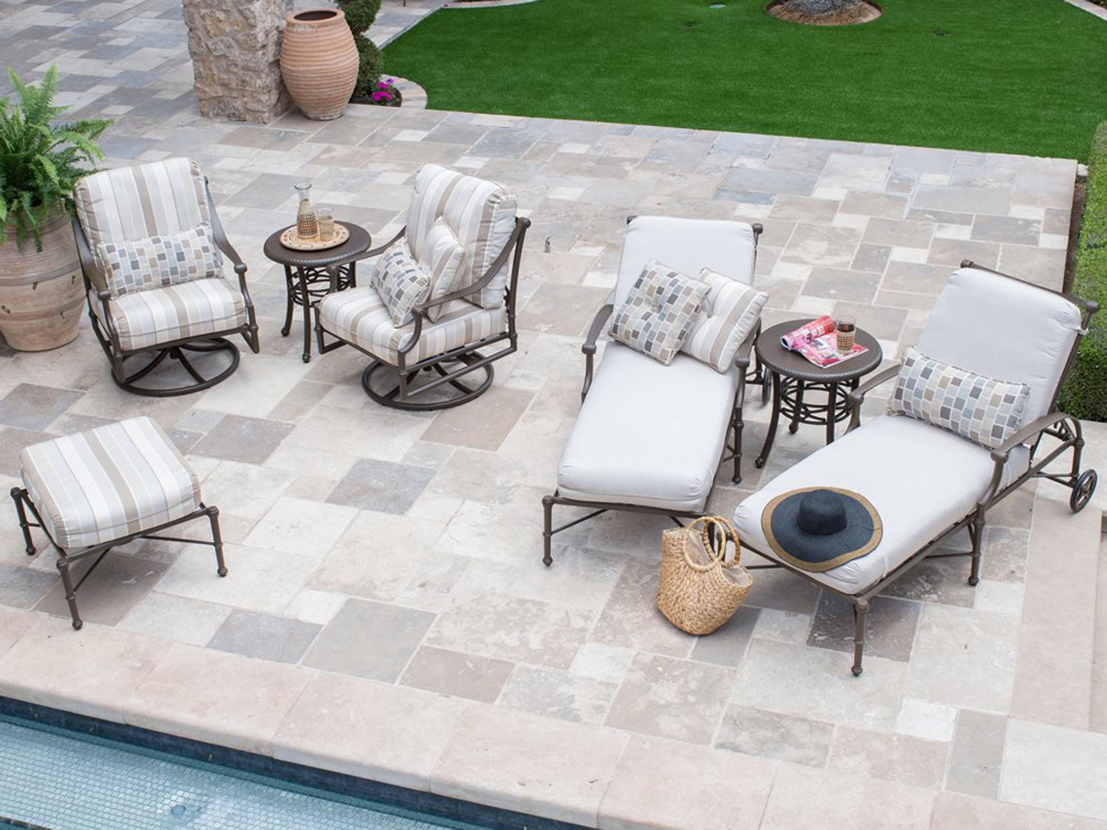 Woodard Delphi Cushion Cast Aluminum Outdoor Patio Lounge Set