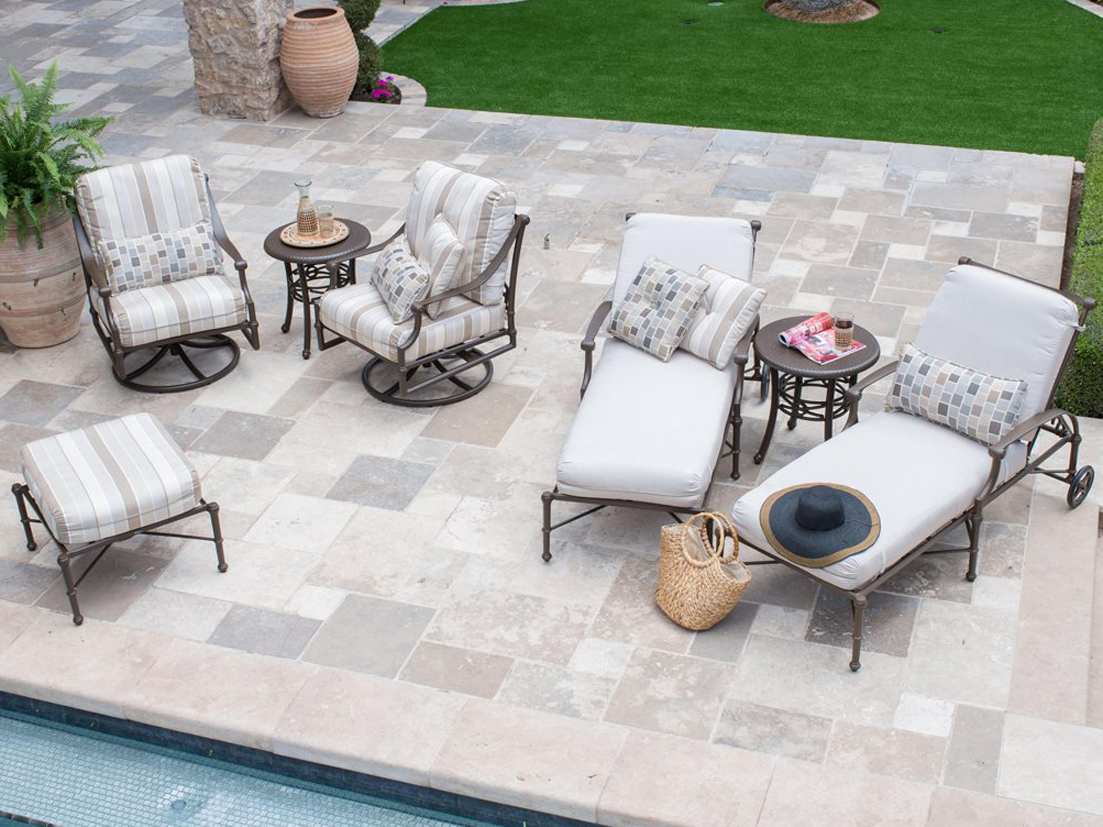 Woodard Delphi Cushion Cast Aluminum Patio Lounge Set