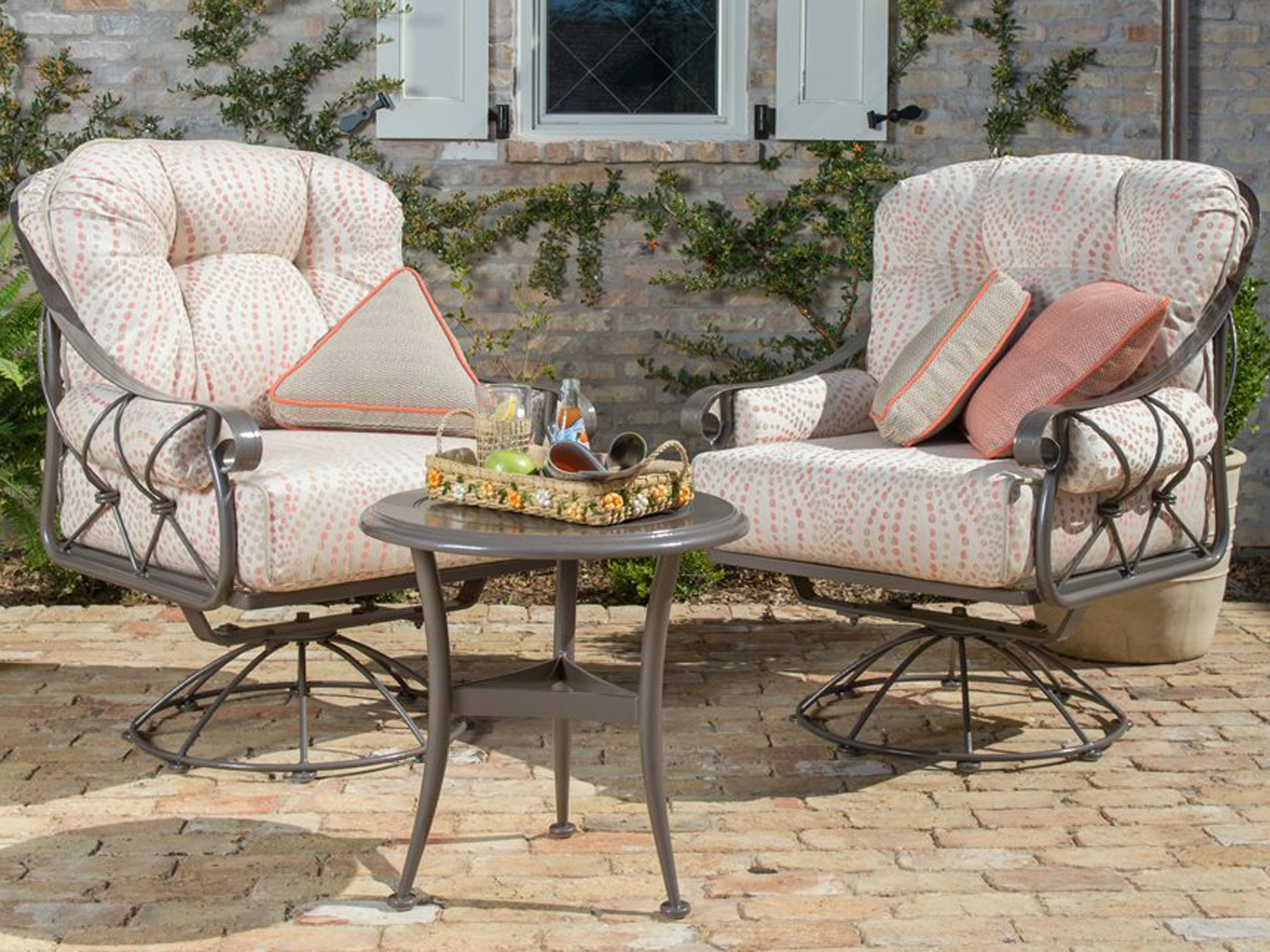 Woodard Derby Wrought Iron Cushion Patio Lounge Set