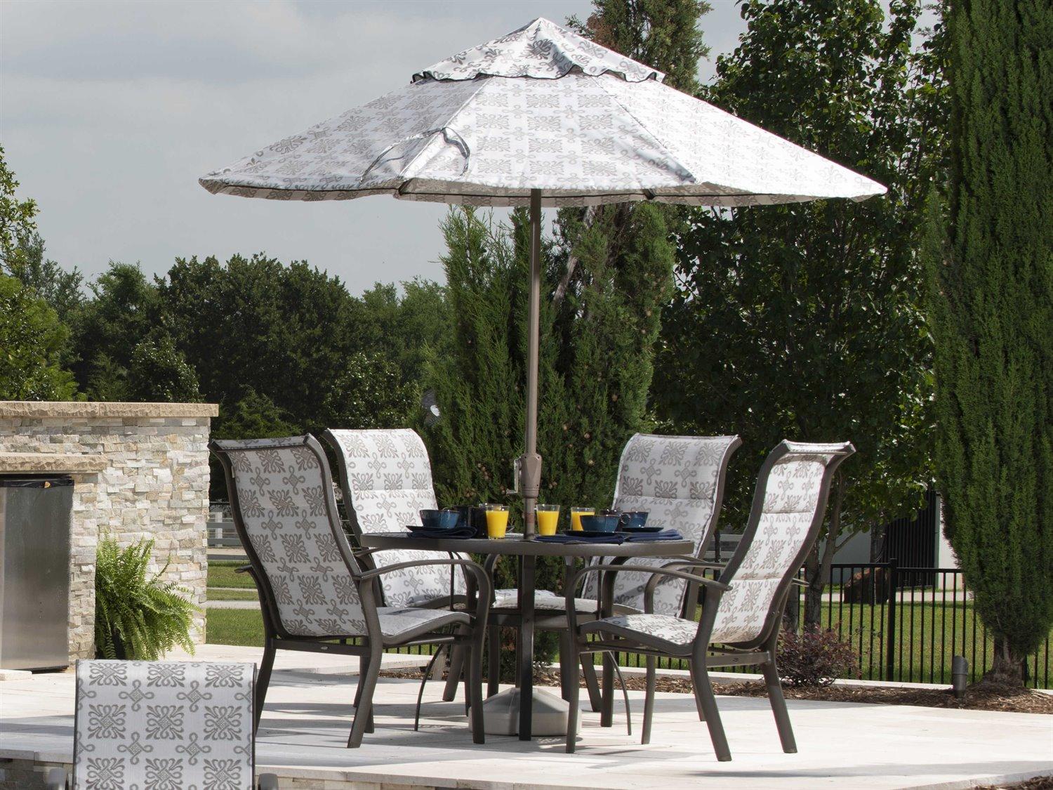 Woodard Fremont Padded Sling Aluminum Patio Dining Set