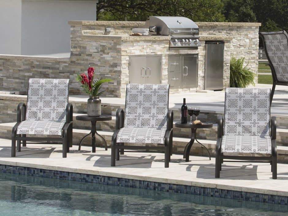 Woodard Fremont Padded Sling Aluminum Outdoor Patio Lounge Set