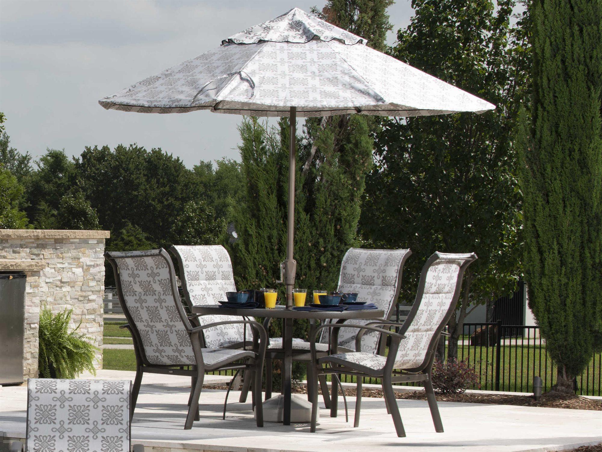 Woodard Fremont Padded Sling Aluminum Outdoor Patio Dining Set