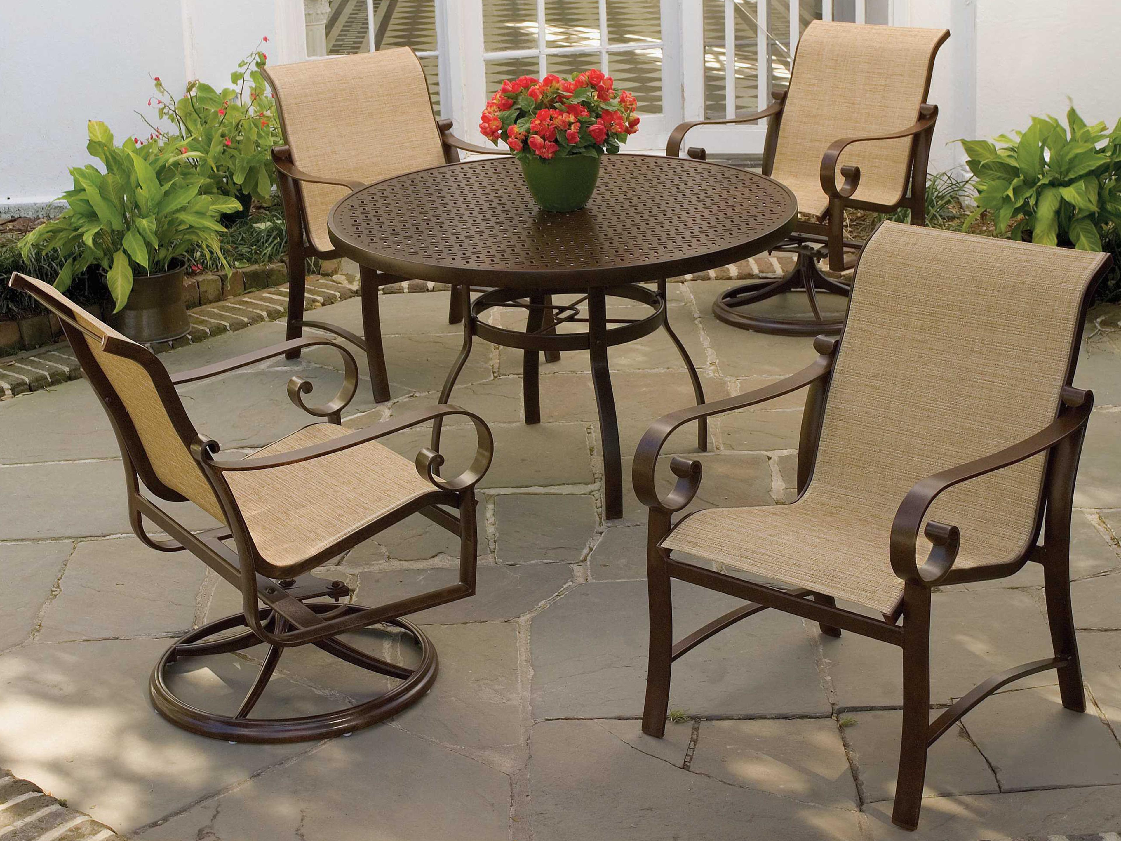 Woodard Belden Sling Aluminum Outdoor Dining Set