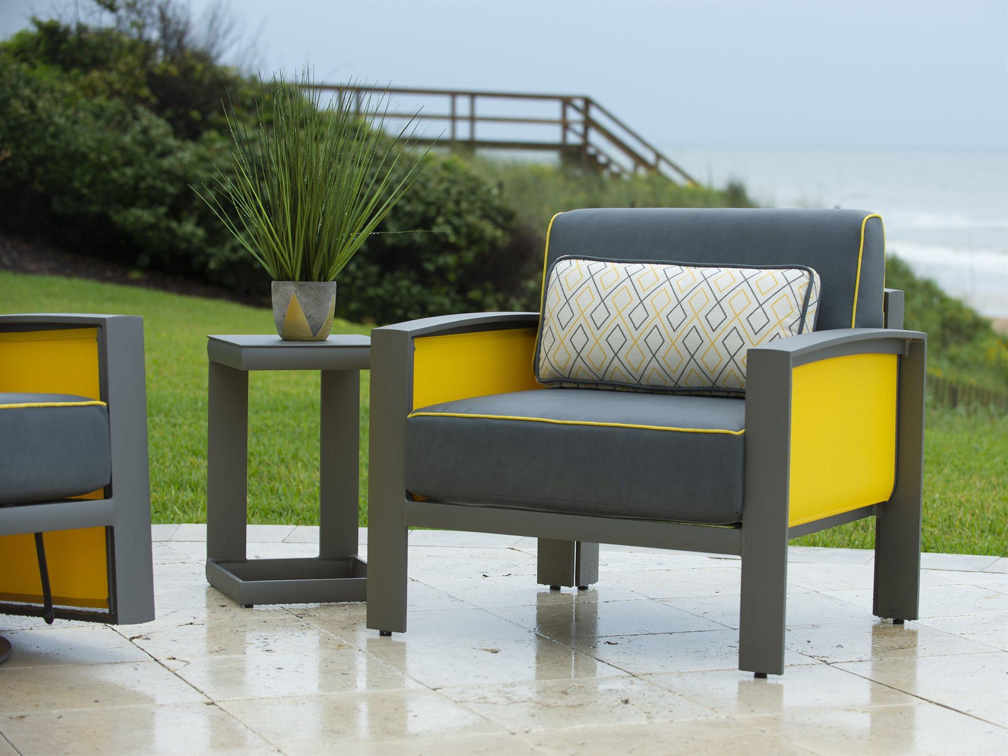 Woodard Metropolis Cushion Aluminum Outdoor Patio Lounge Set