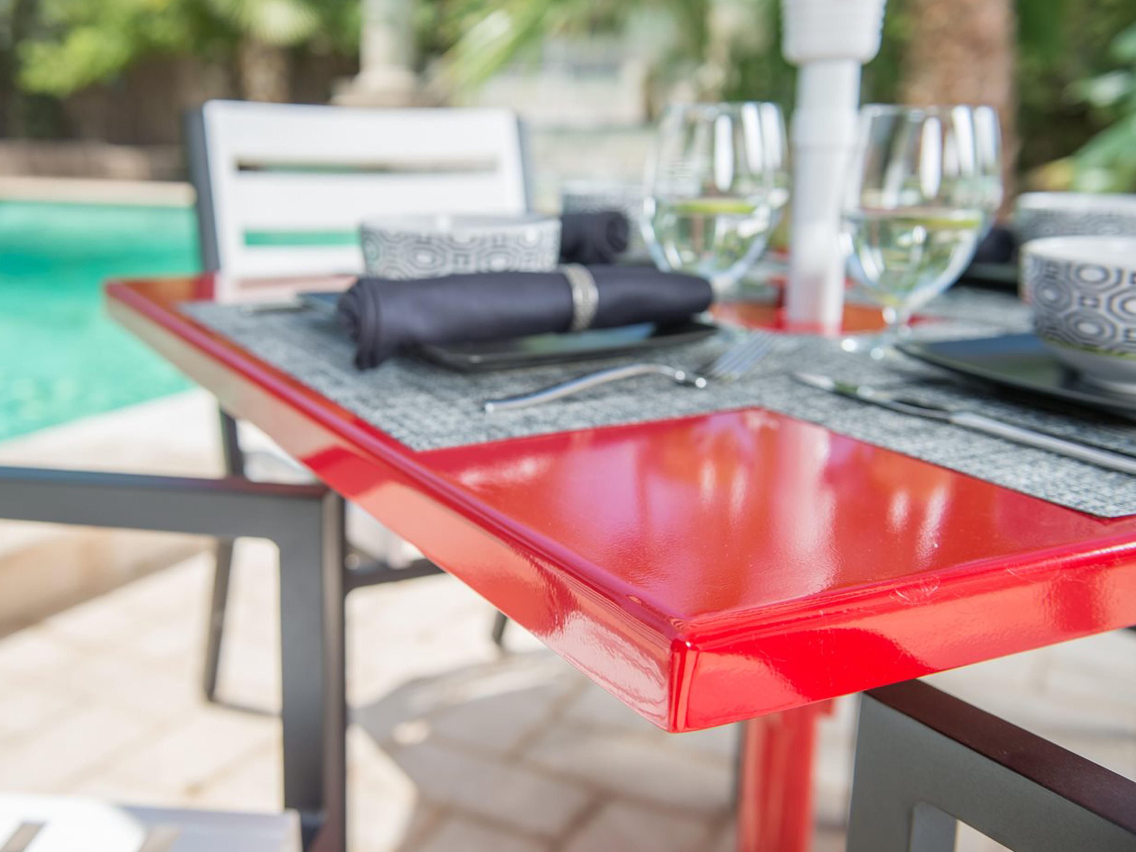 Woodard Palm Coast Slat Aluminum Patio Dining Set