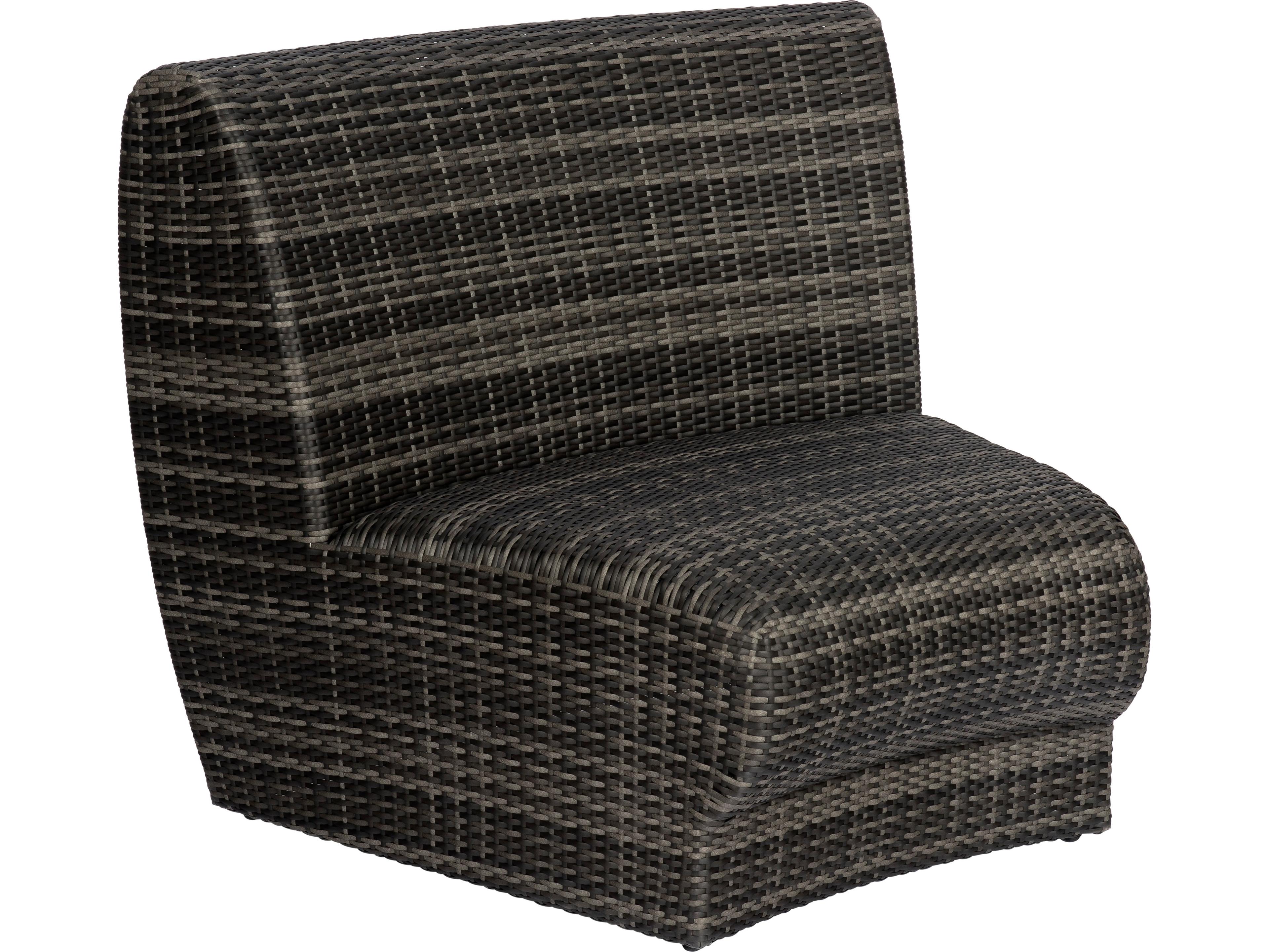 Woodard Geni Charcoal Gray Wicker Genie Curved Outdoor Lounge Chair