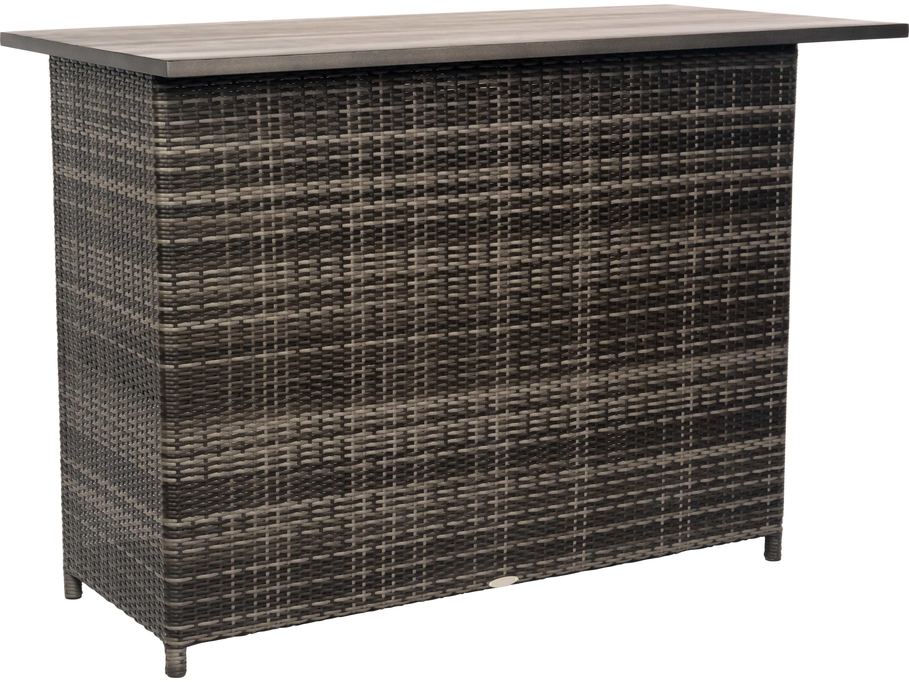 Woodard Geni Wicker Charcoal Gray Bar Island