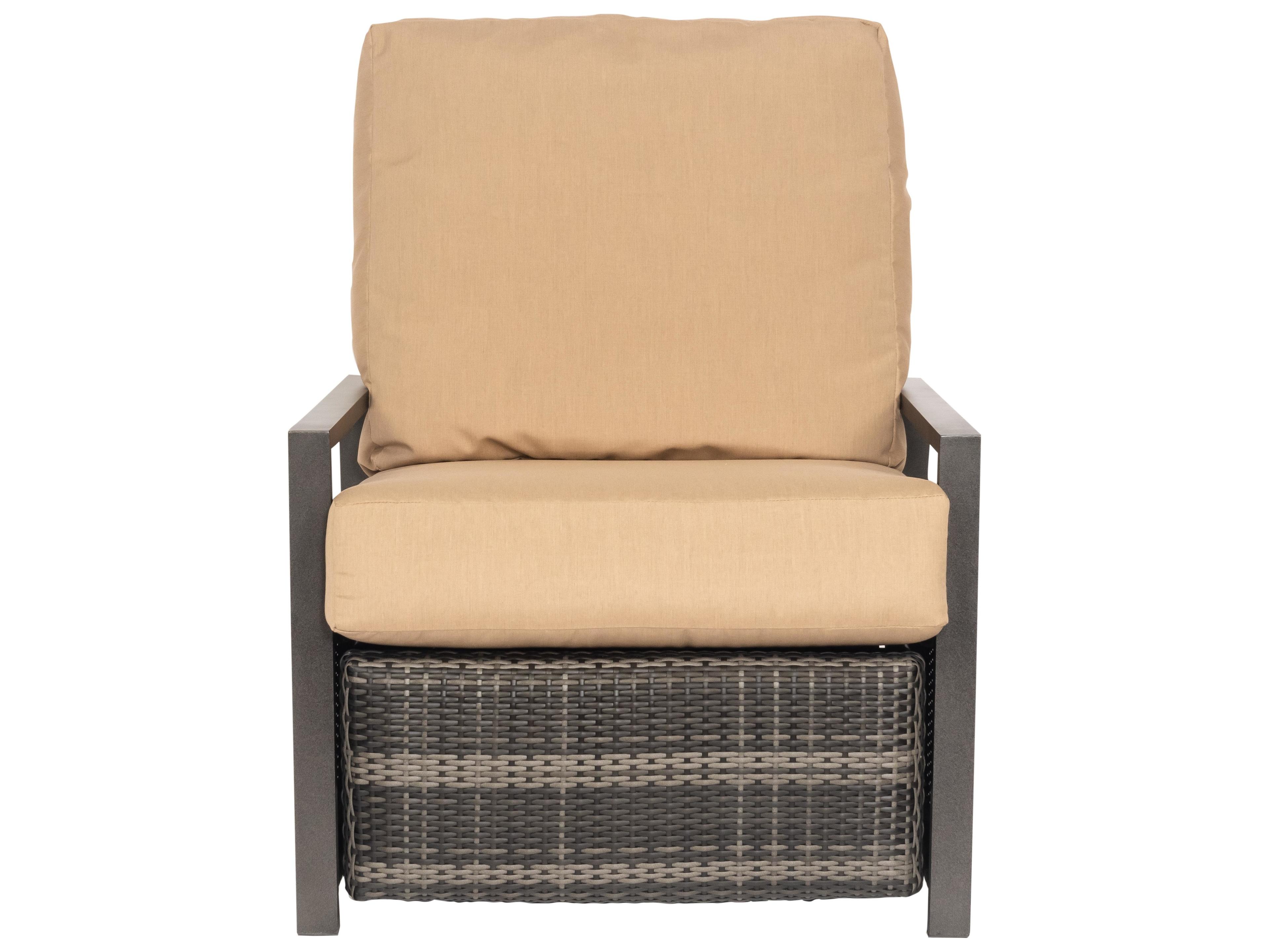 Woodard Geni Wicker Charcoal Gray Reclining Outdoor Patio Lounge Chair