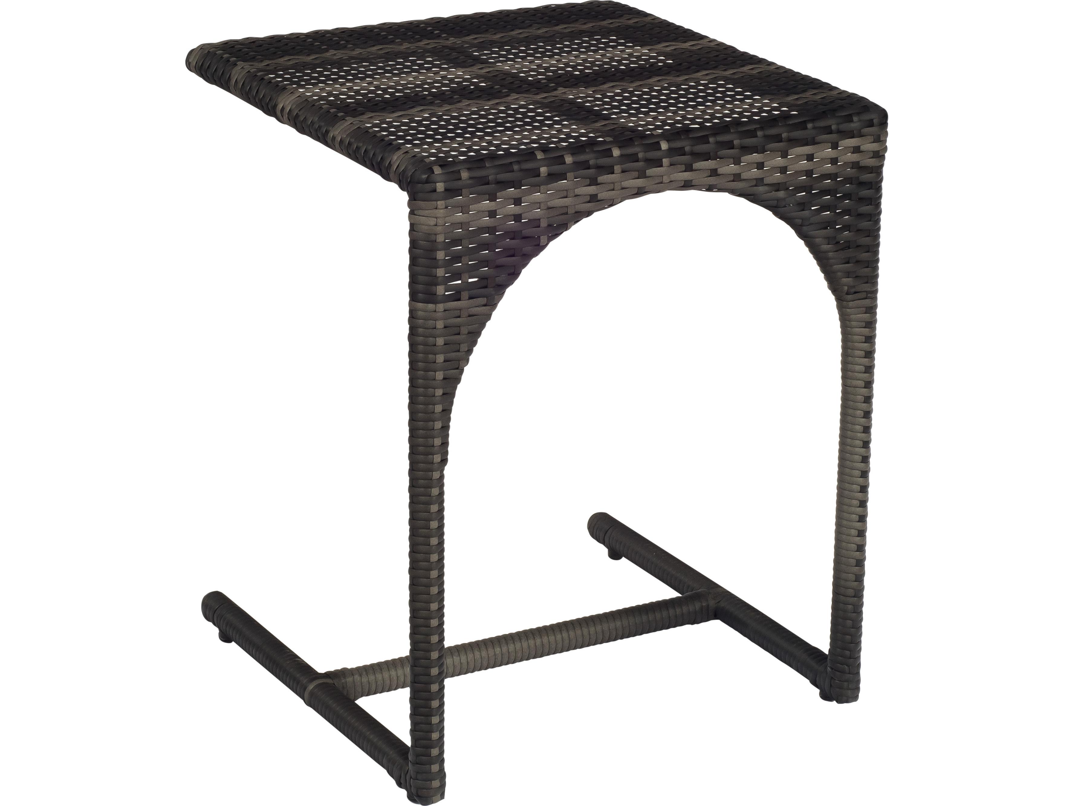 Woodard Harper Wicker Charcoal Gray Square C Outdoor End Table