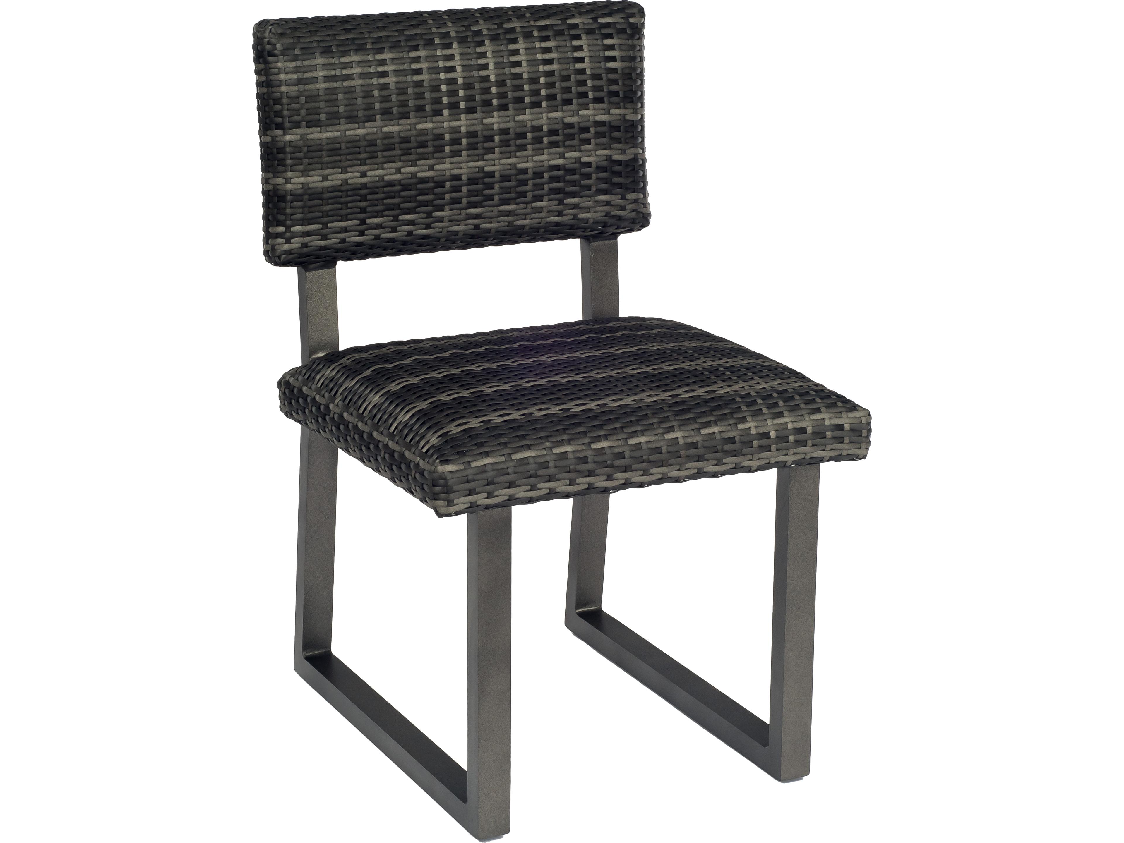 Woodard Harper Wicker Charcoal Gray Harper Outdoor Patio Dining Side Chair
