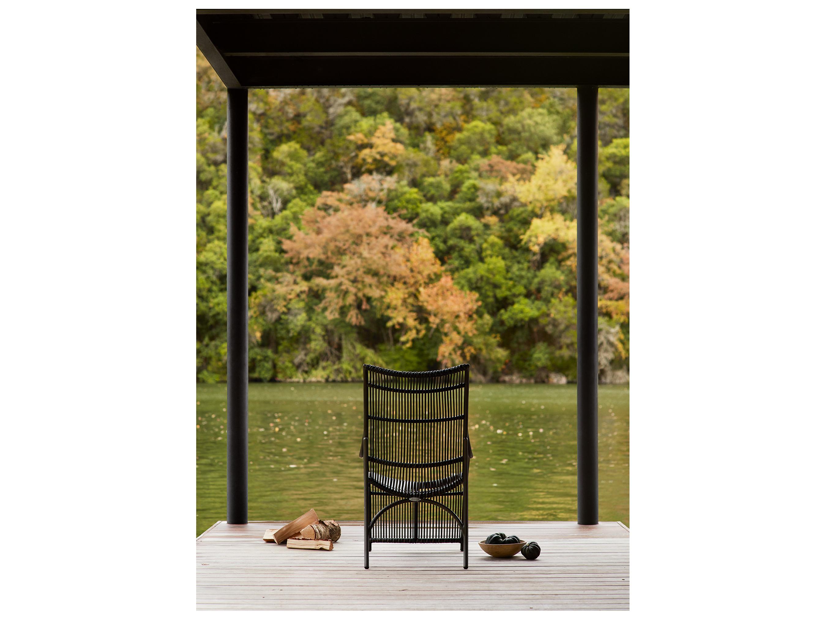 Woodard Cape Wicker Charcoal Gray Cape Outdoor Patio Lounge Chair