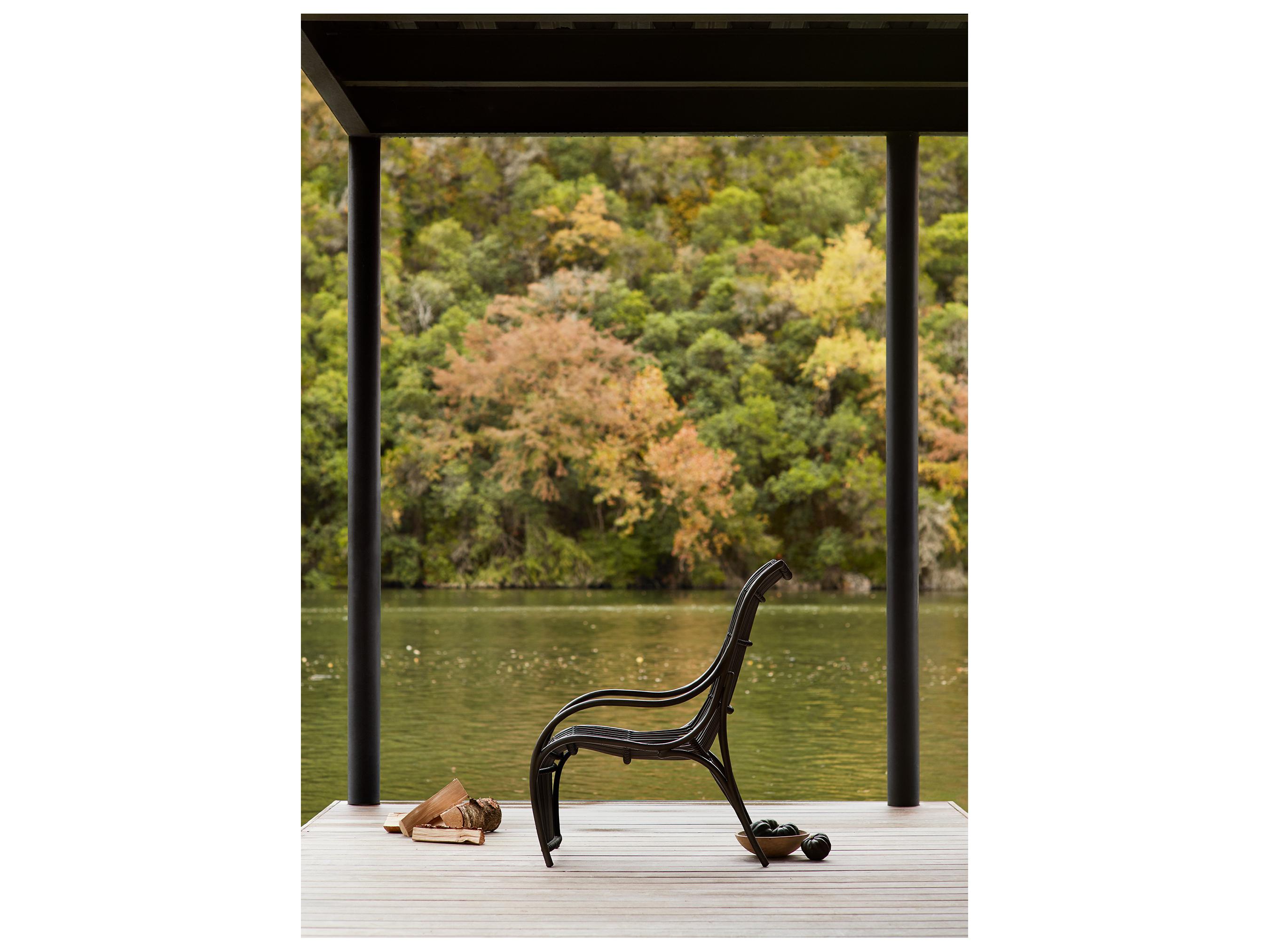 Woodard Cape Wicker Charcoal Gray Cape Outdoor Patio Lounge Chair