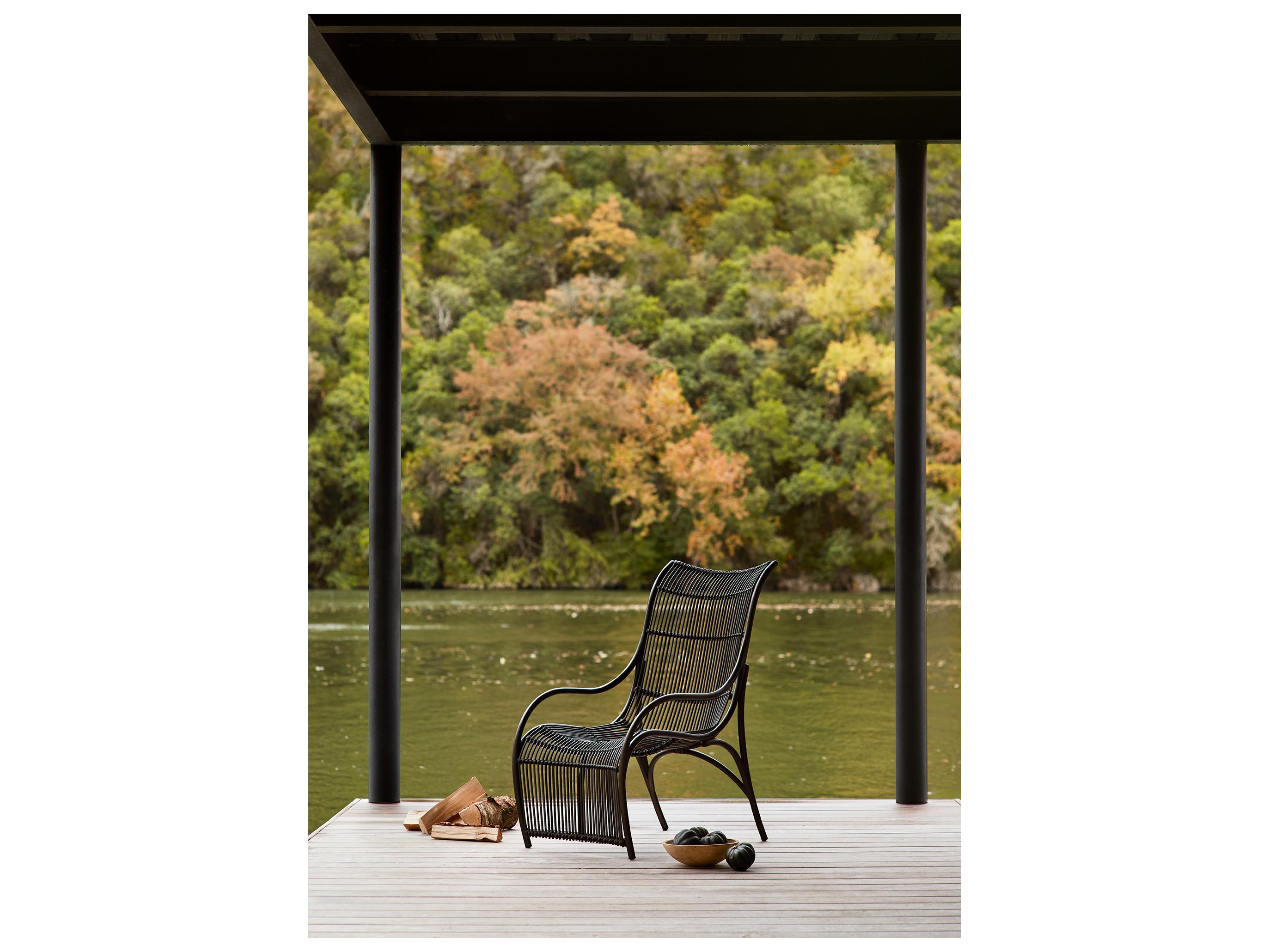 Woodard Cape Wicker Charcoal Gray Cape Outdoor Patio Lounge Chair