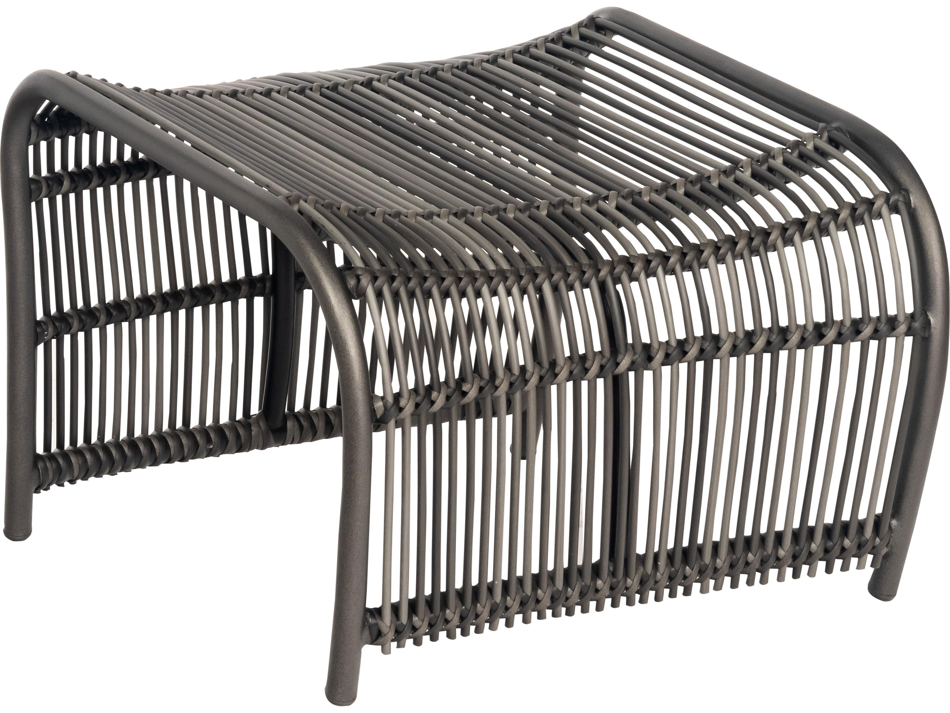 Woodard Cape Wicker Charcoal Gray Cape Outdoor Patio Ottoman
