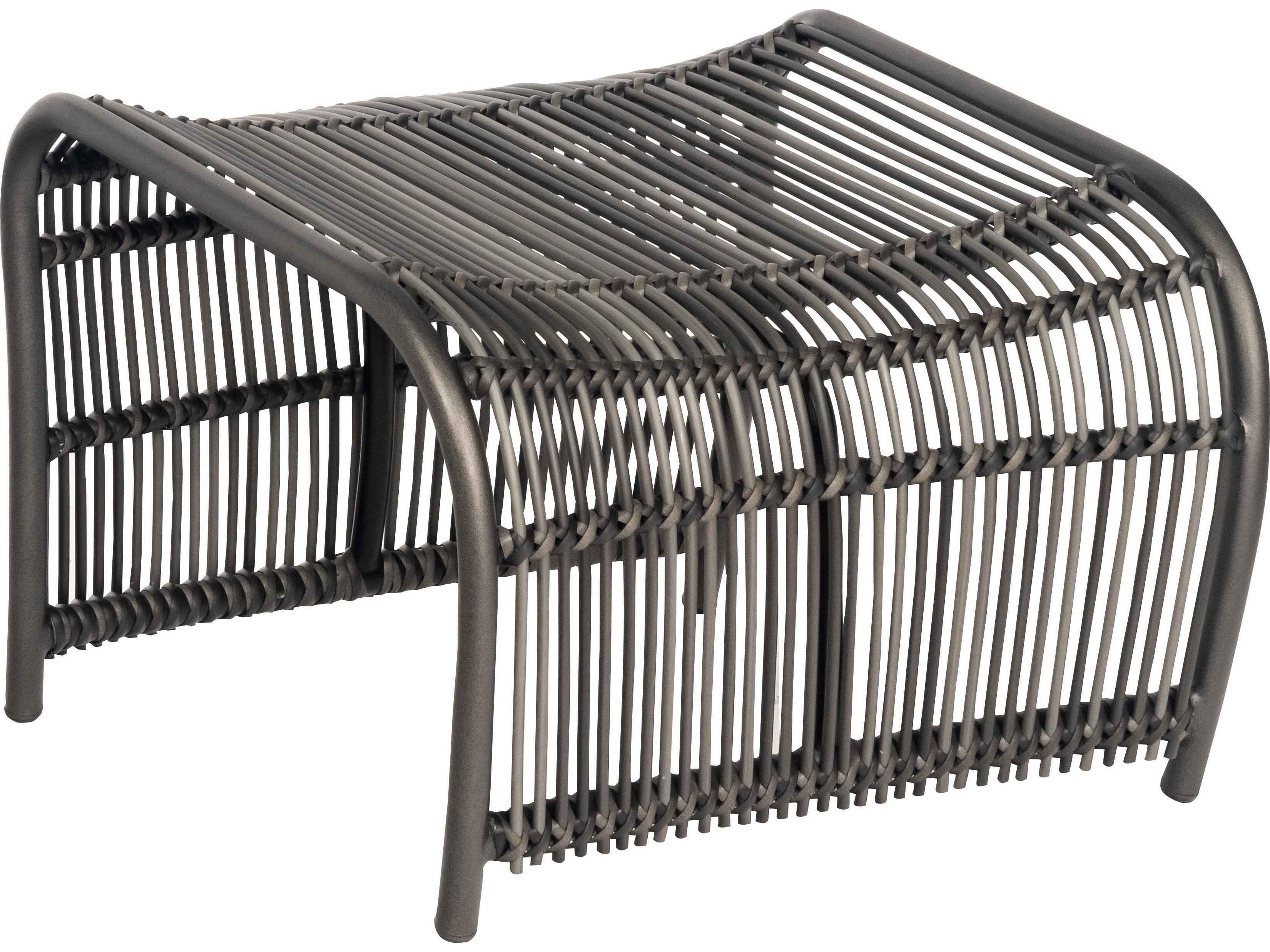 Woodard Cape Wicker Charcoal Gray Cape Outdoor Patio Ottoman