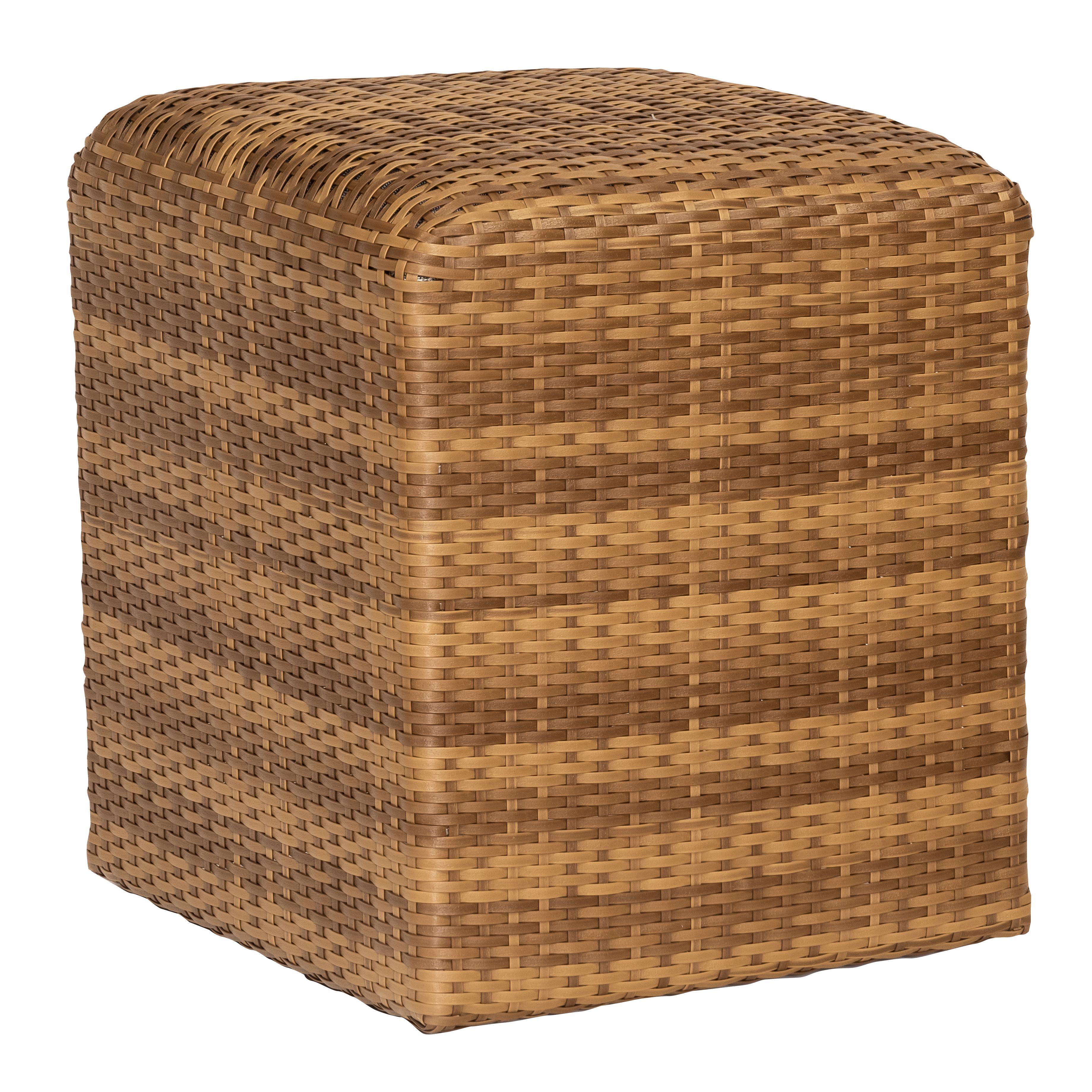 Woodard Whitecraft Saddleback Wicker Mocha Outdoor Patio Ottoman