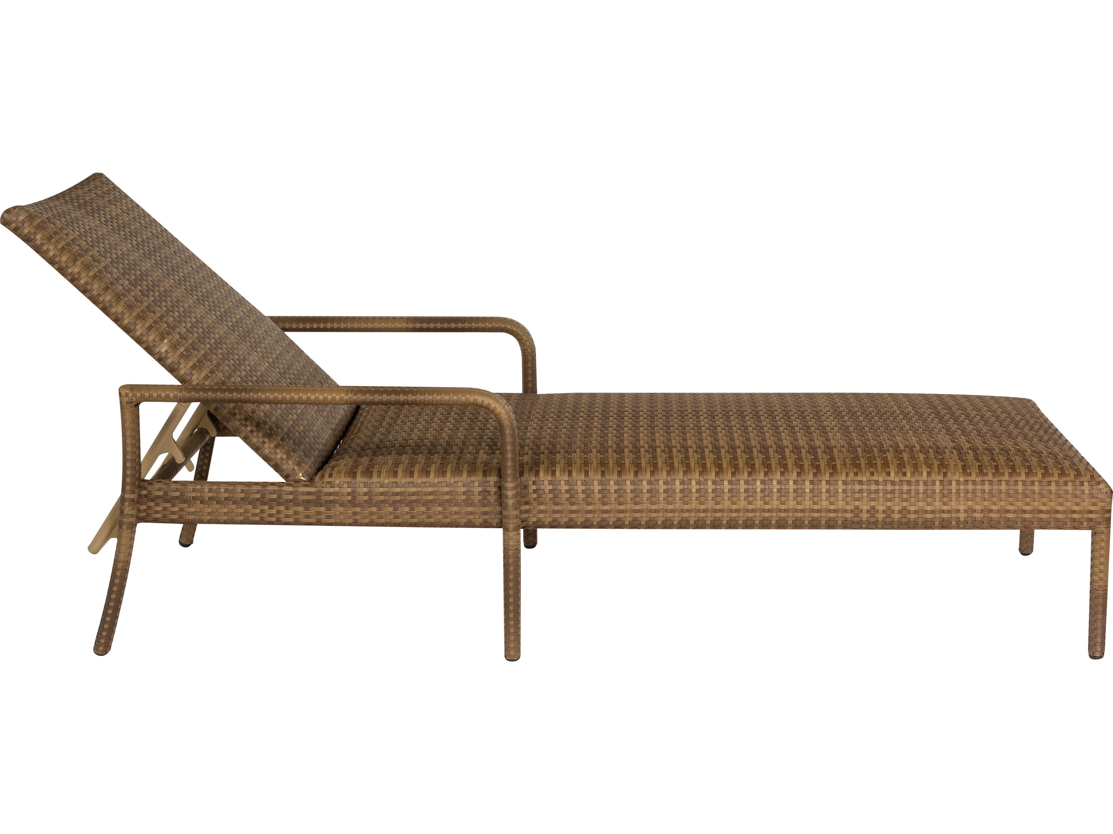 Woodard Whitecraft All Weather Wicker Padded Adjustable Patio Chaise Lounge
