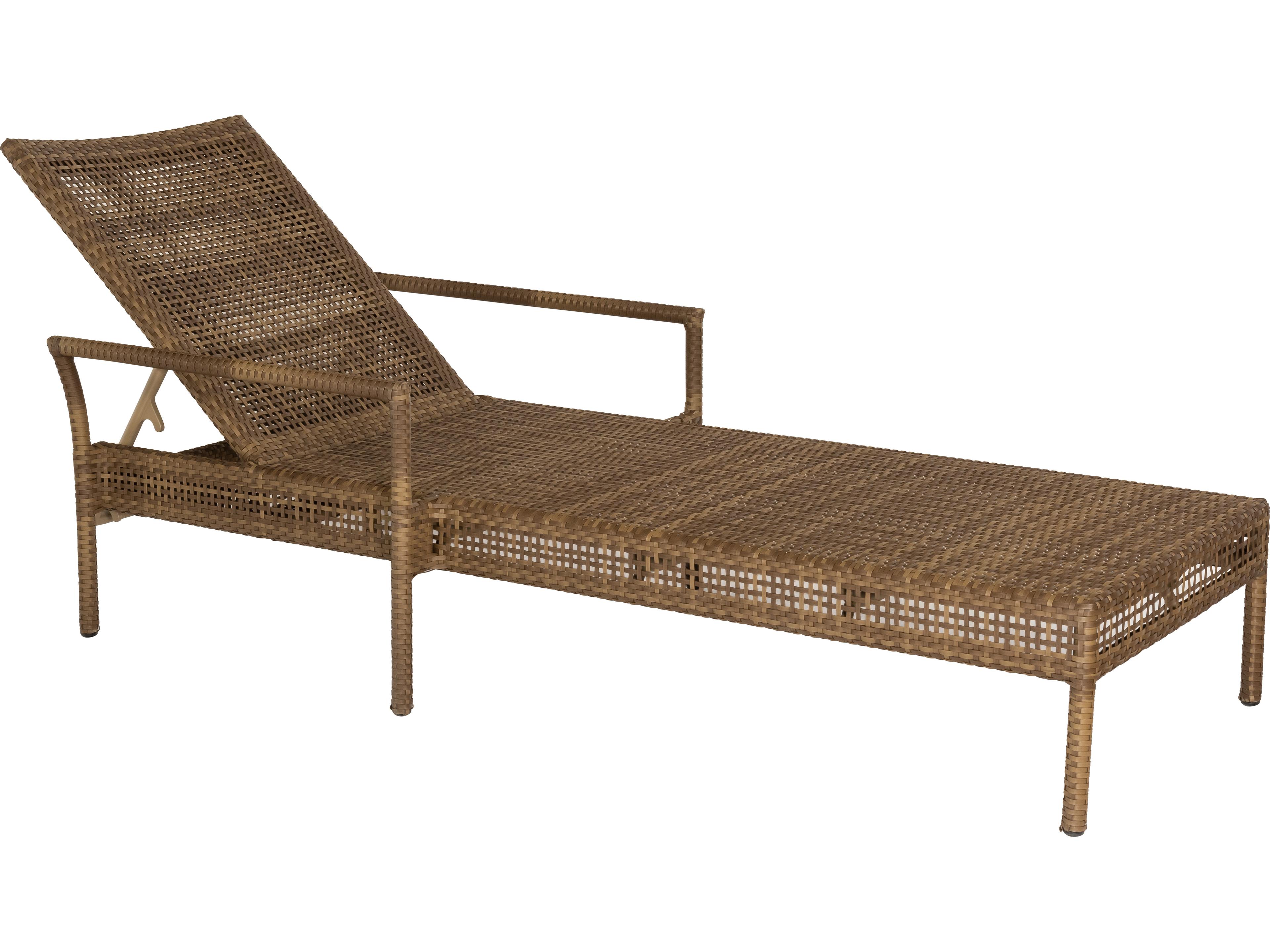 Woodard Whitecraft All Weather Wicker Miami Stackable Adjustable Outdoor Patio Chaise Lounge