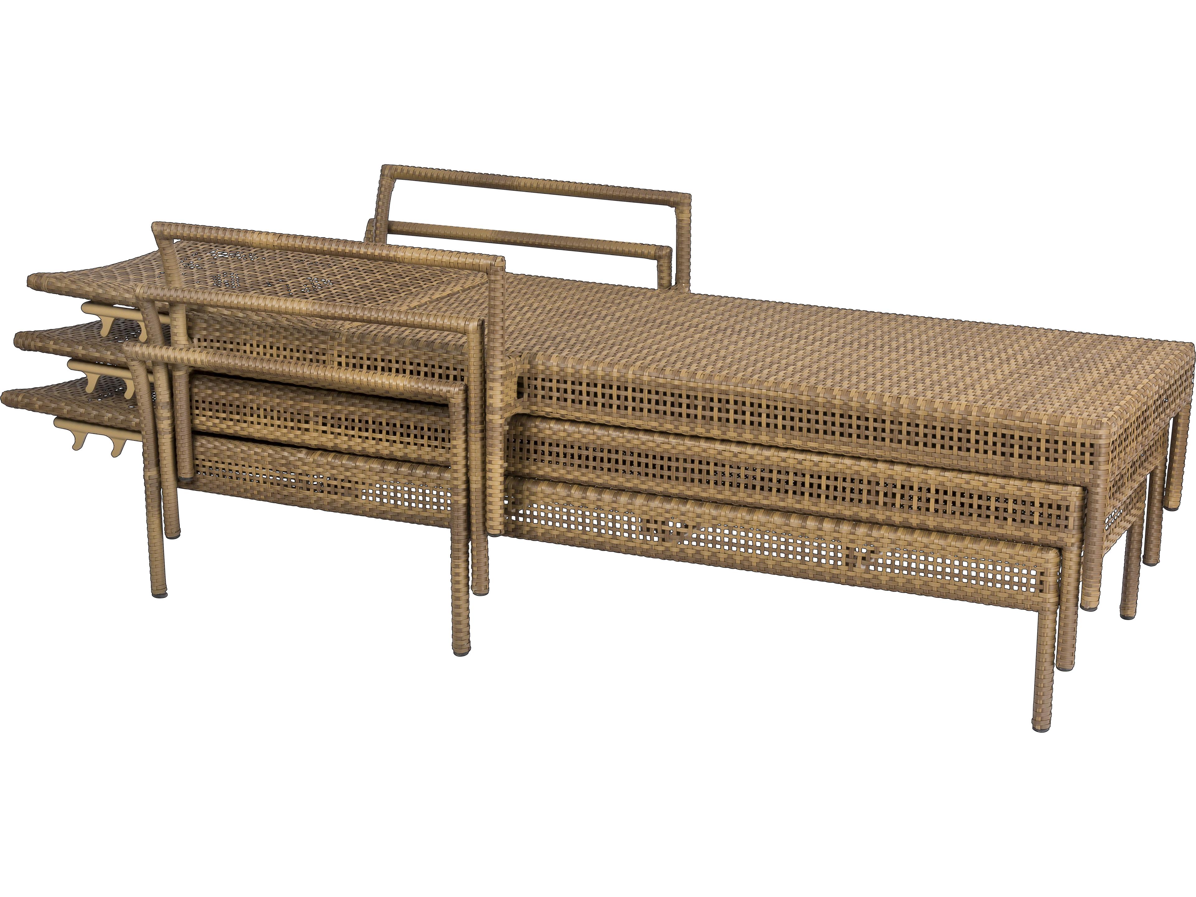 Woodard Whitecraft All Weather Wicker Miami Stackable Adjustable Outdoor Patio Chaise Lounge