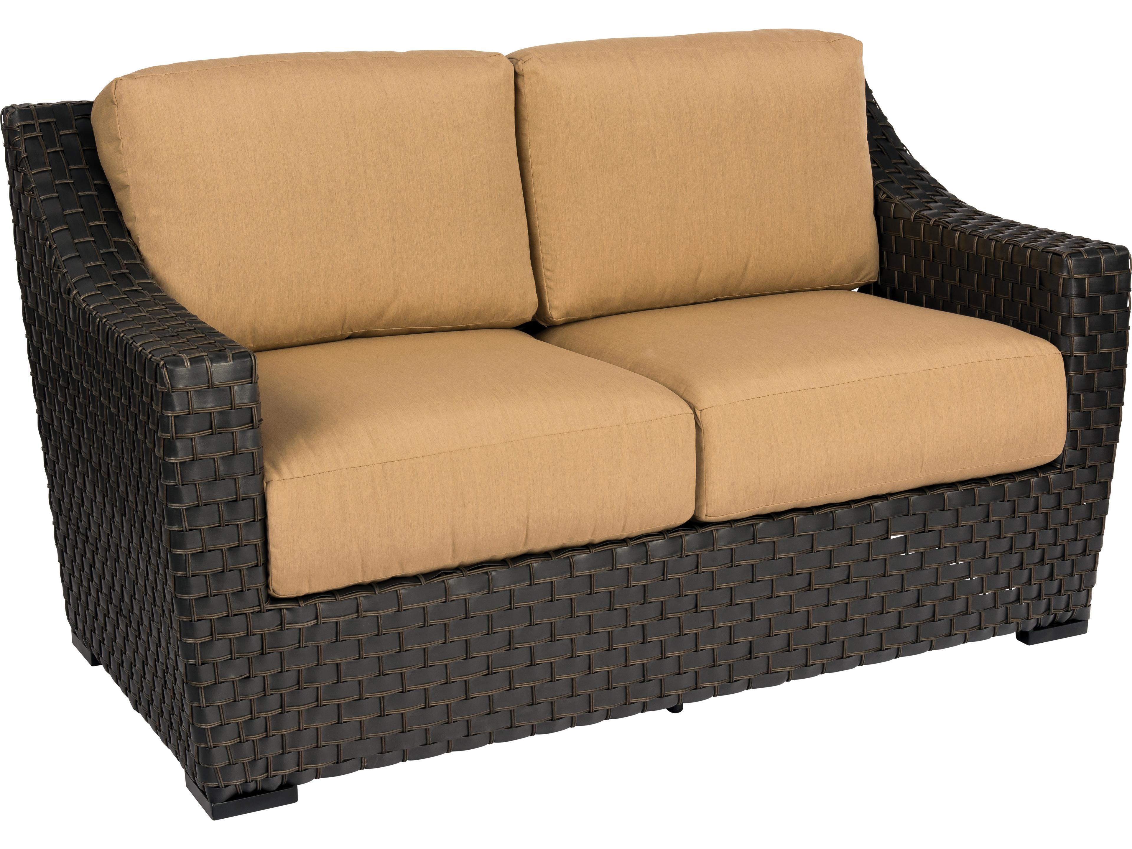 Woodard Cooper Wicker Amazon Mahogany Outdoor Patio Loveseat