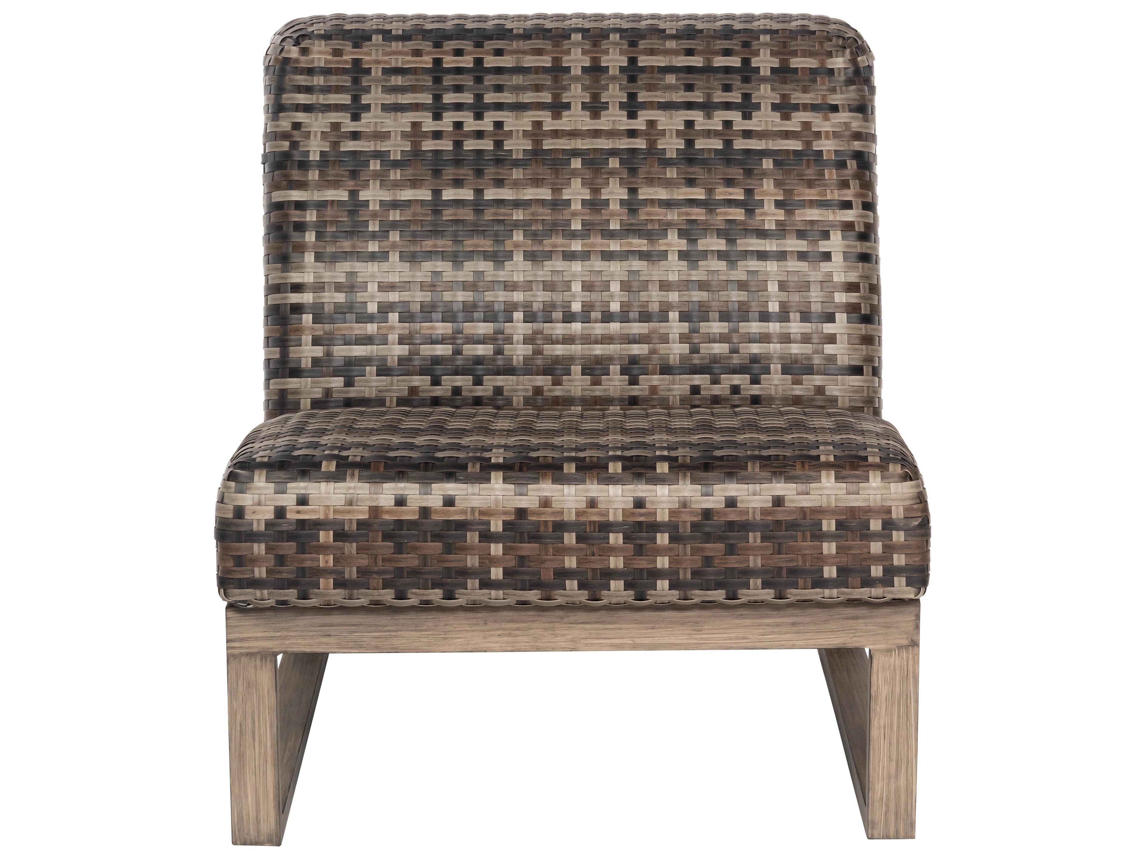 Woodard Reunion Wicker Calico Modular Outdoor Lounge Chair
