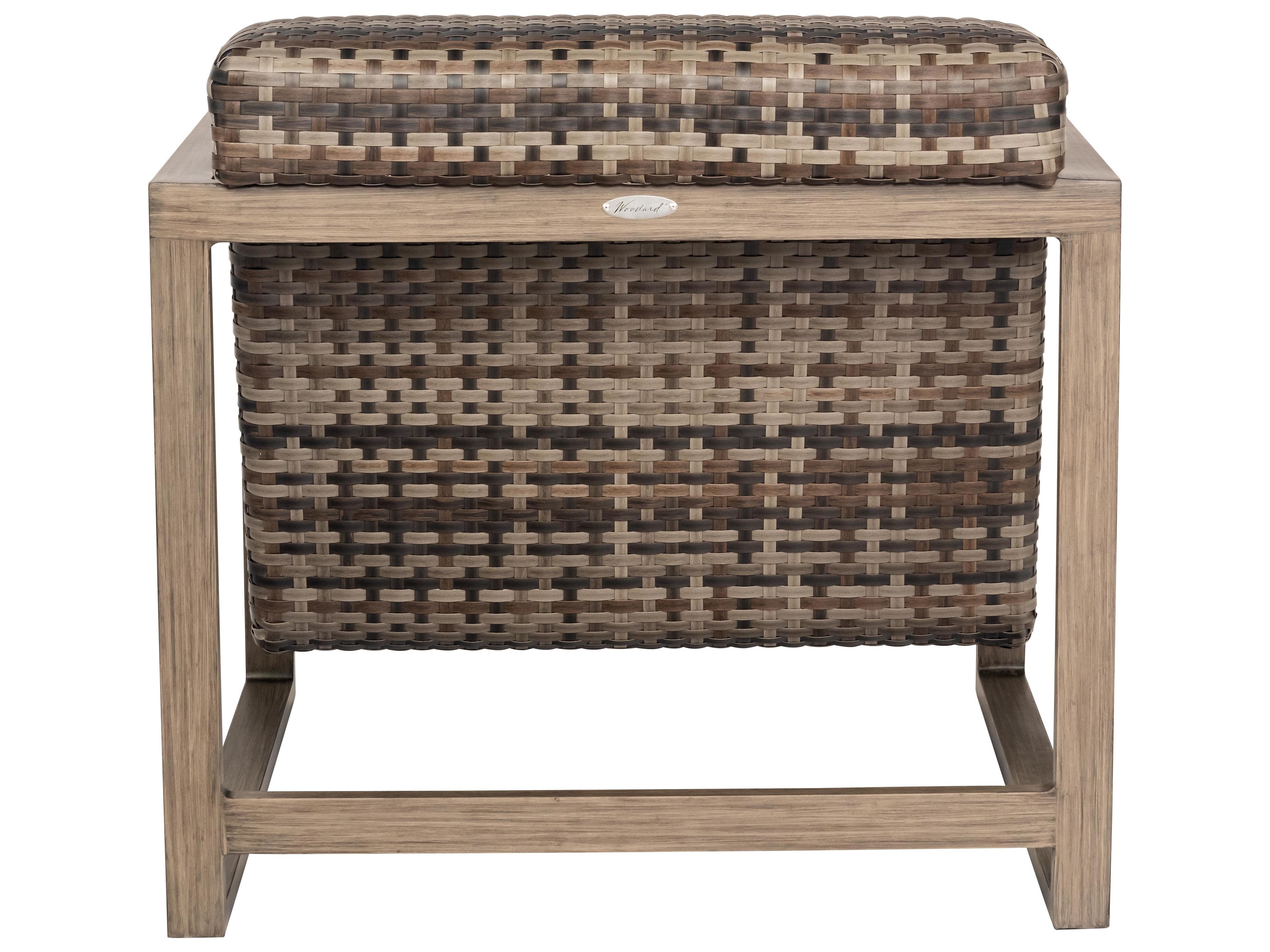 Woodard Reunion Wicker Calico Outdoor Patio Lounge Chair