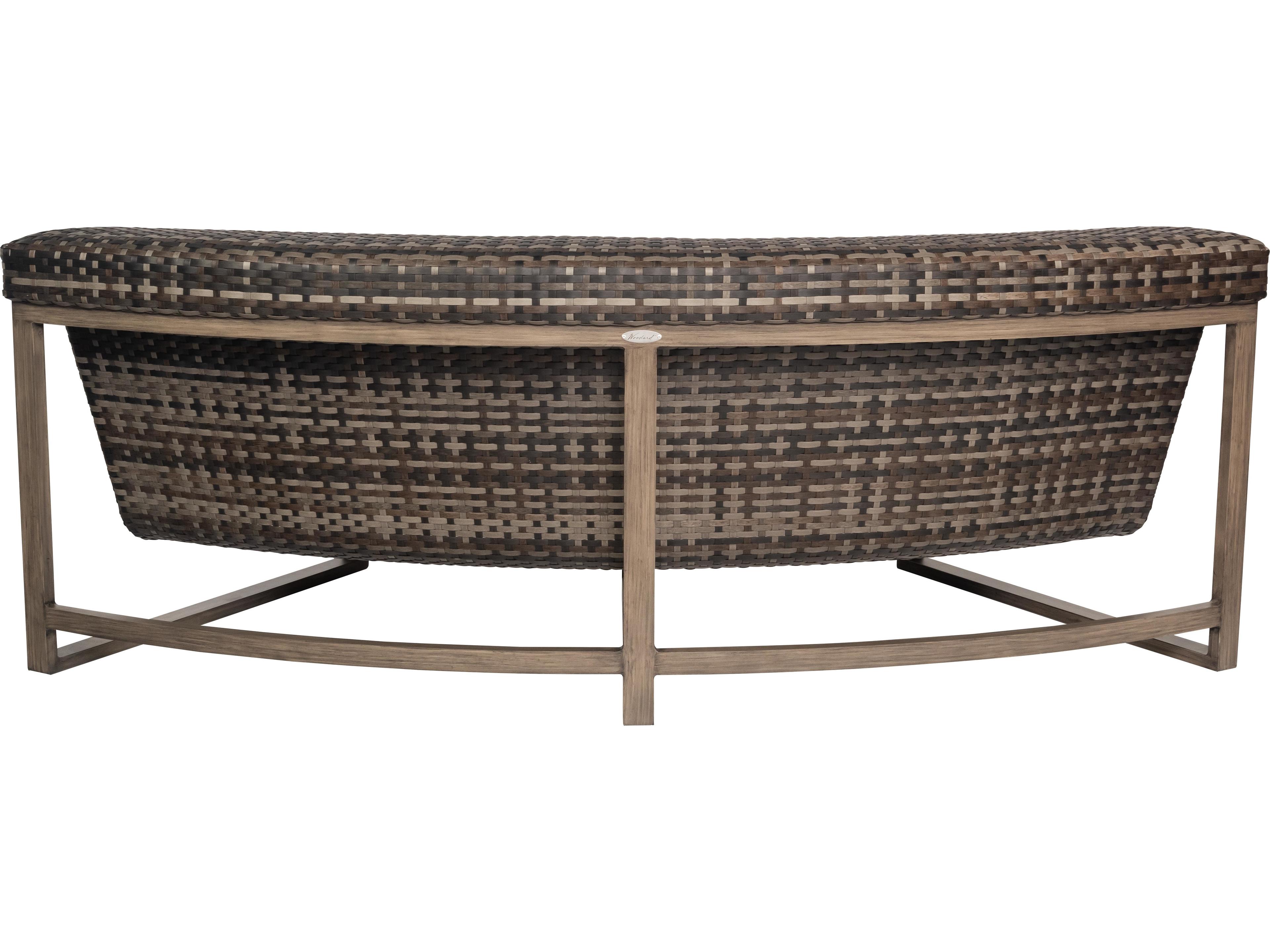 Woodard Reunion Wicker Calico Curved Outdoor Sofa