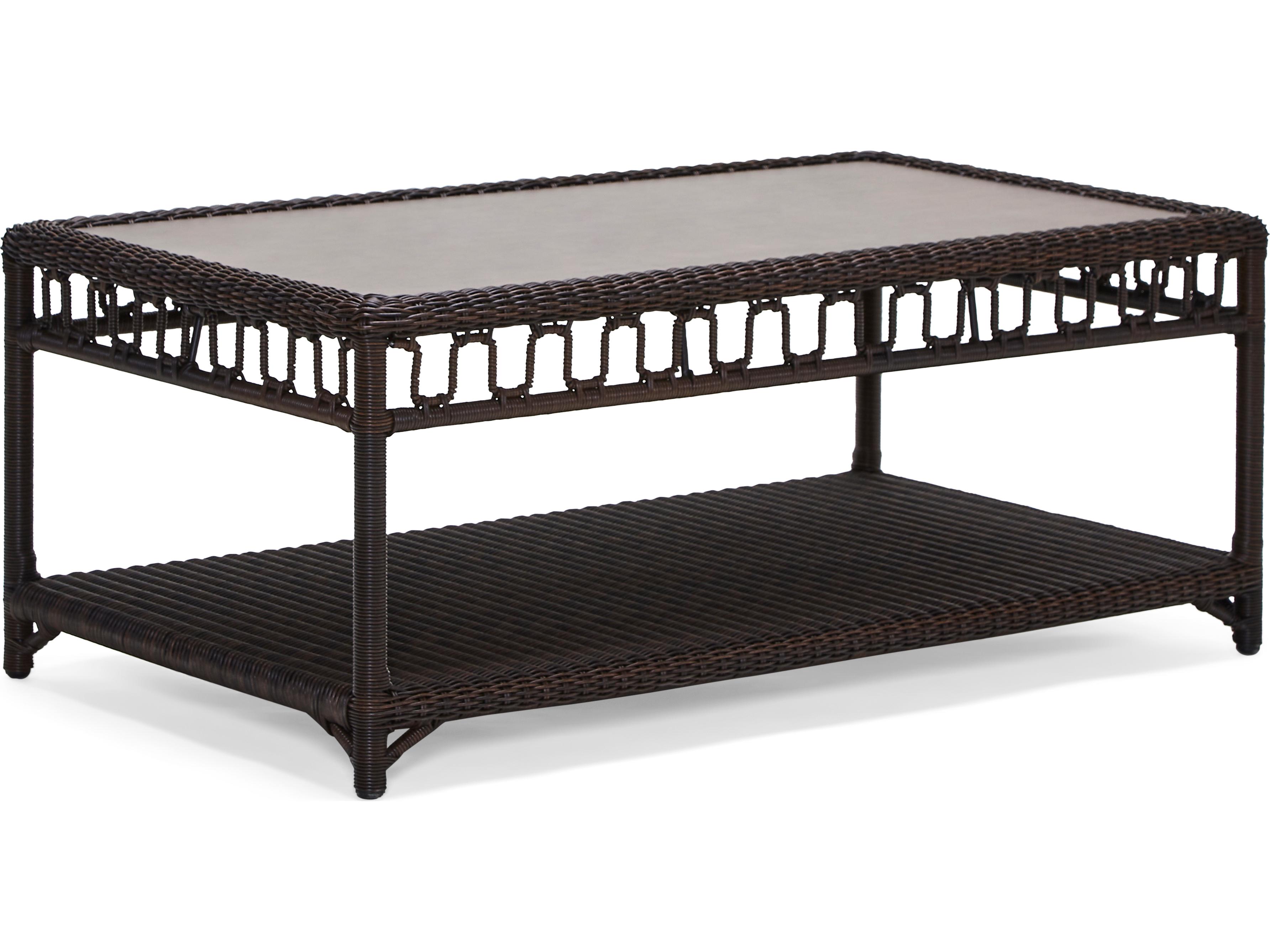 Woodard Alexa Hampton San Michele Wicker Rectangular Patio Coffee Table
