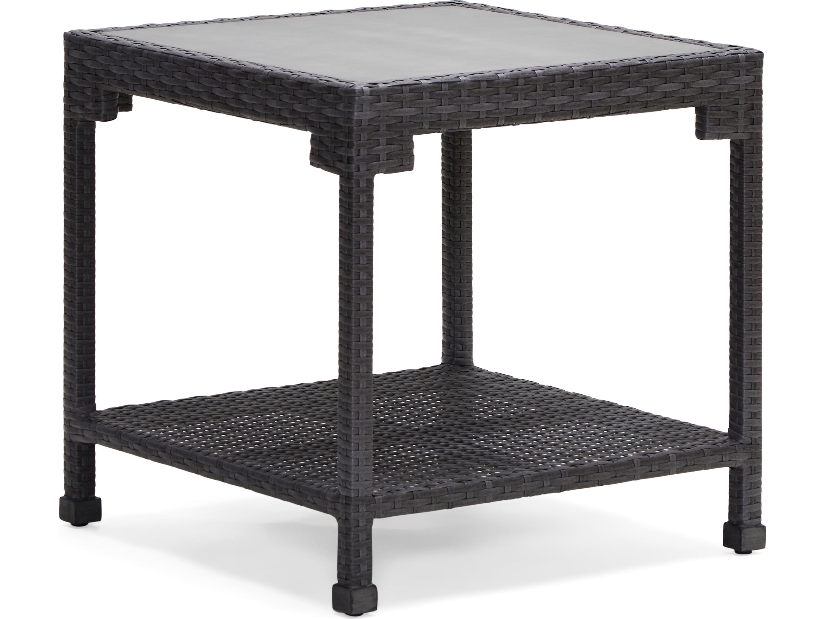 Woodard Alexa Hampton Lorenzo Wicker Square Patio Side Table
