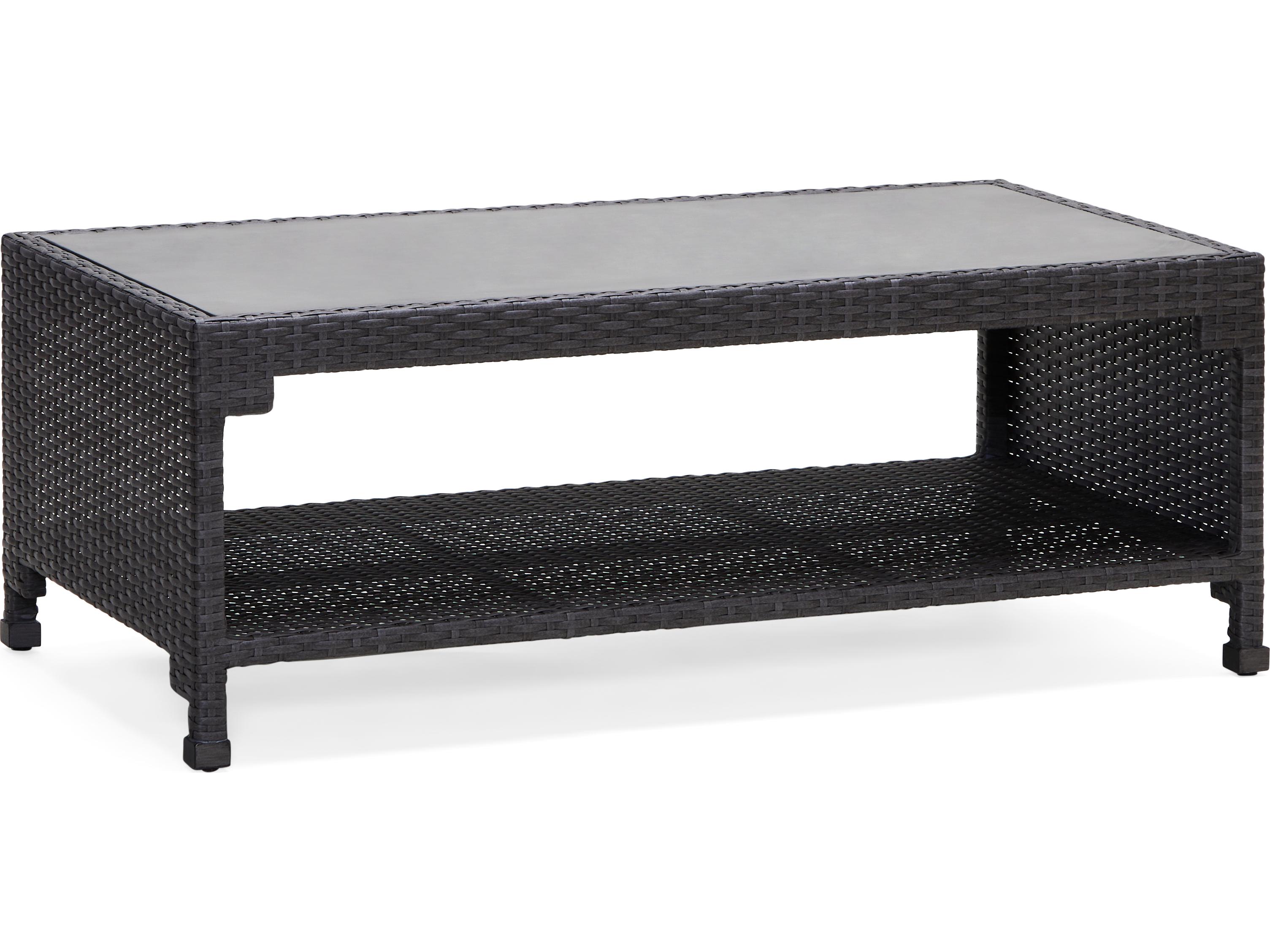 Woodard Alexa Hampton Lorenzo Wicker Rectangular Outdoor Coffee Table