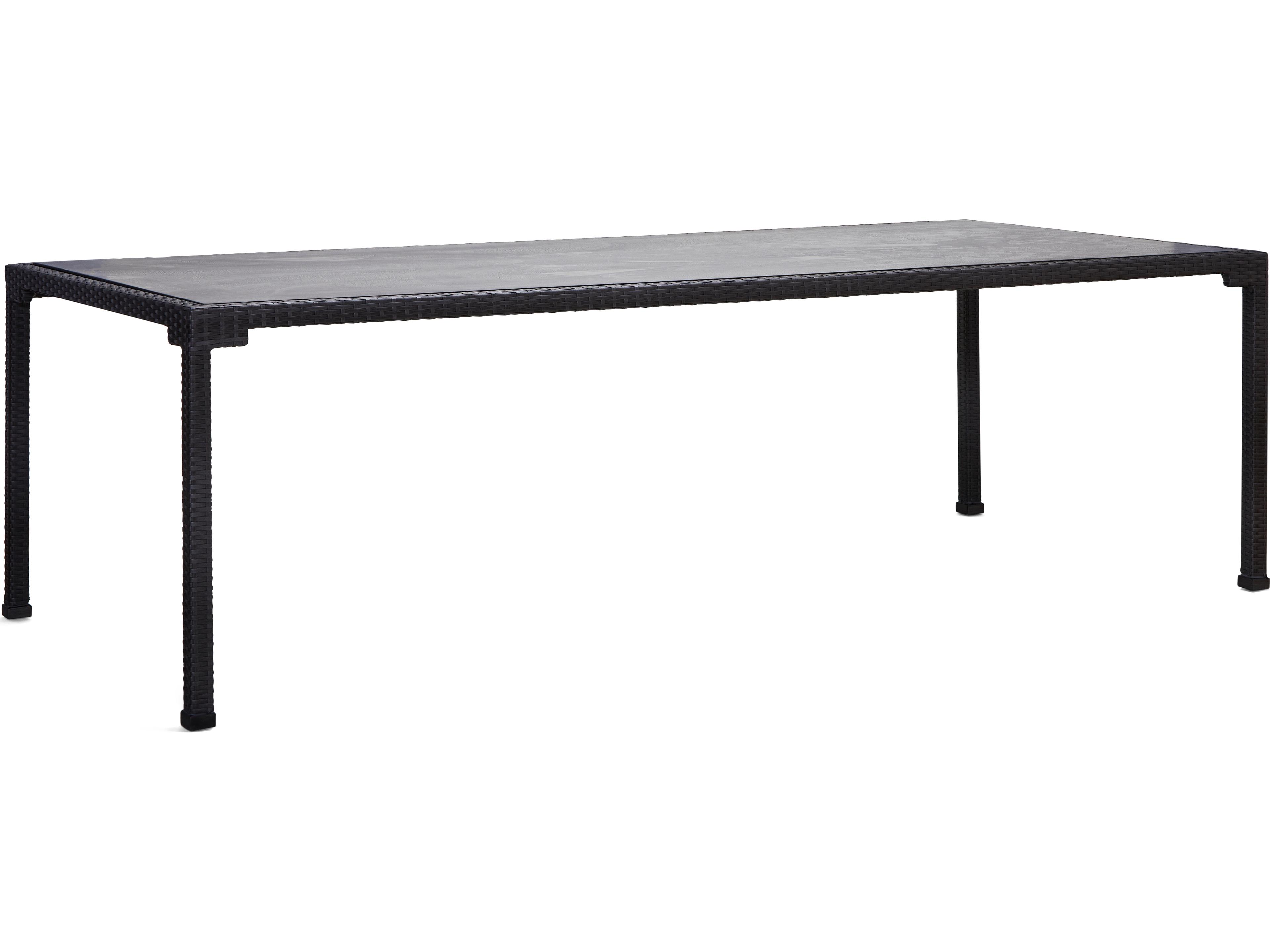 Woodard Alexa Hampton Lorenzo Wicker Rectangular Outdoor Dining Table