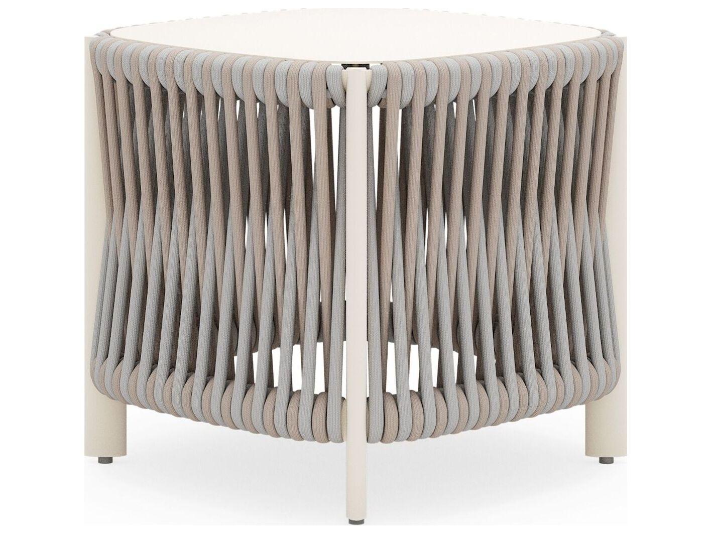 Woodard Eve Aluminum Square End Table