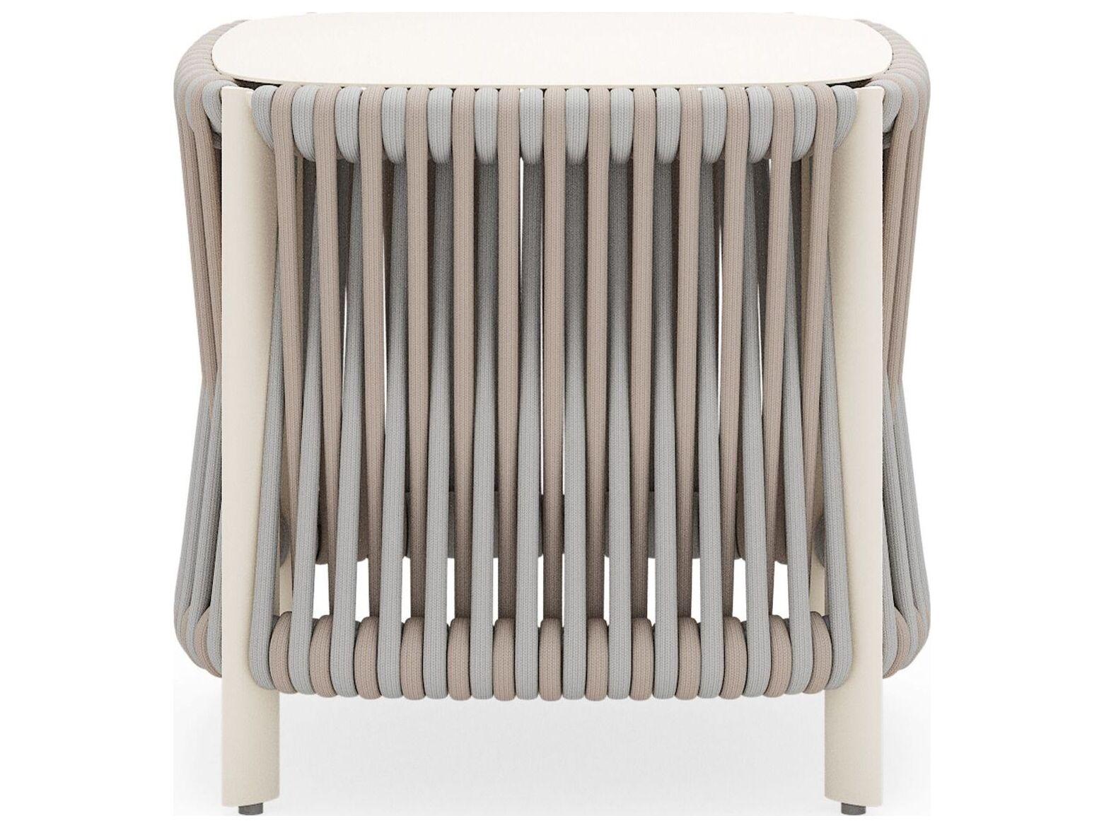 Woodard Eve Aluminum Square End Table