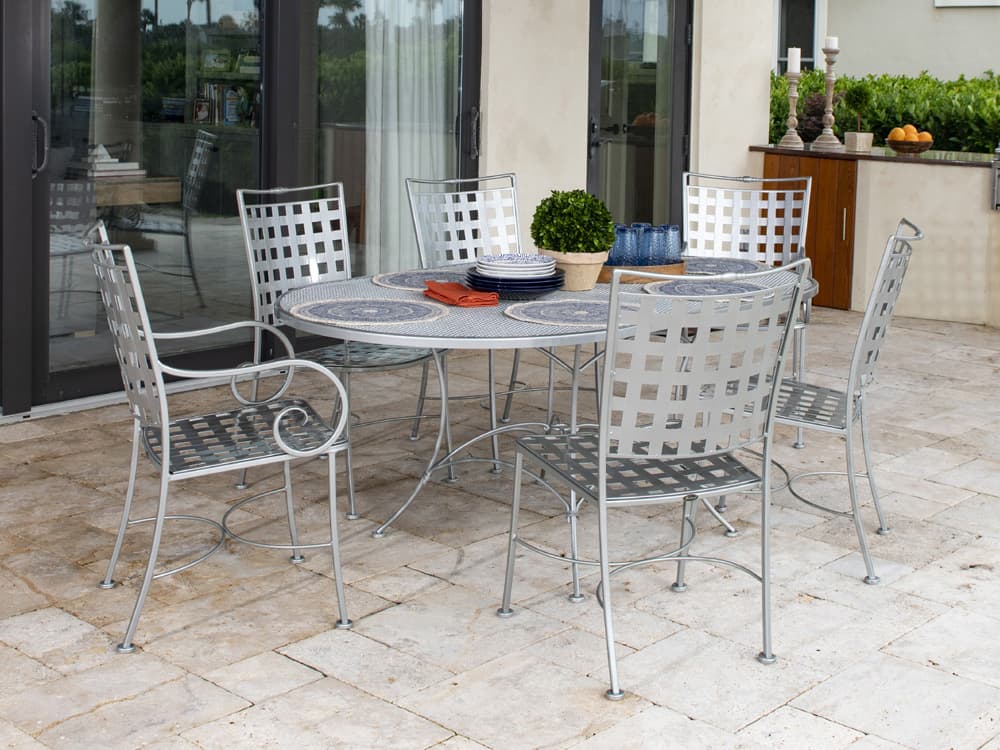 Woodard Sheffield Wrought Iron Outdoor Patio Dining Set