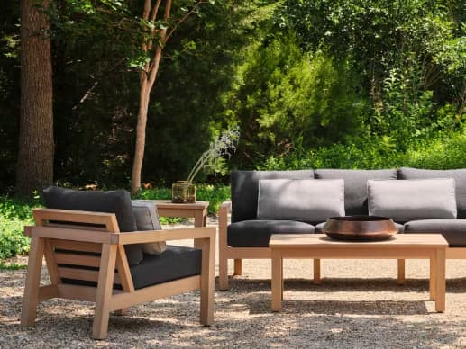 Woodard Sierra Teak Outdoor Patio Lounge Set