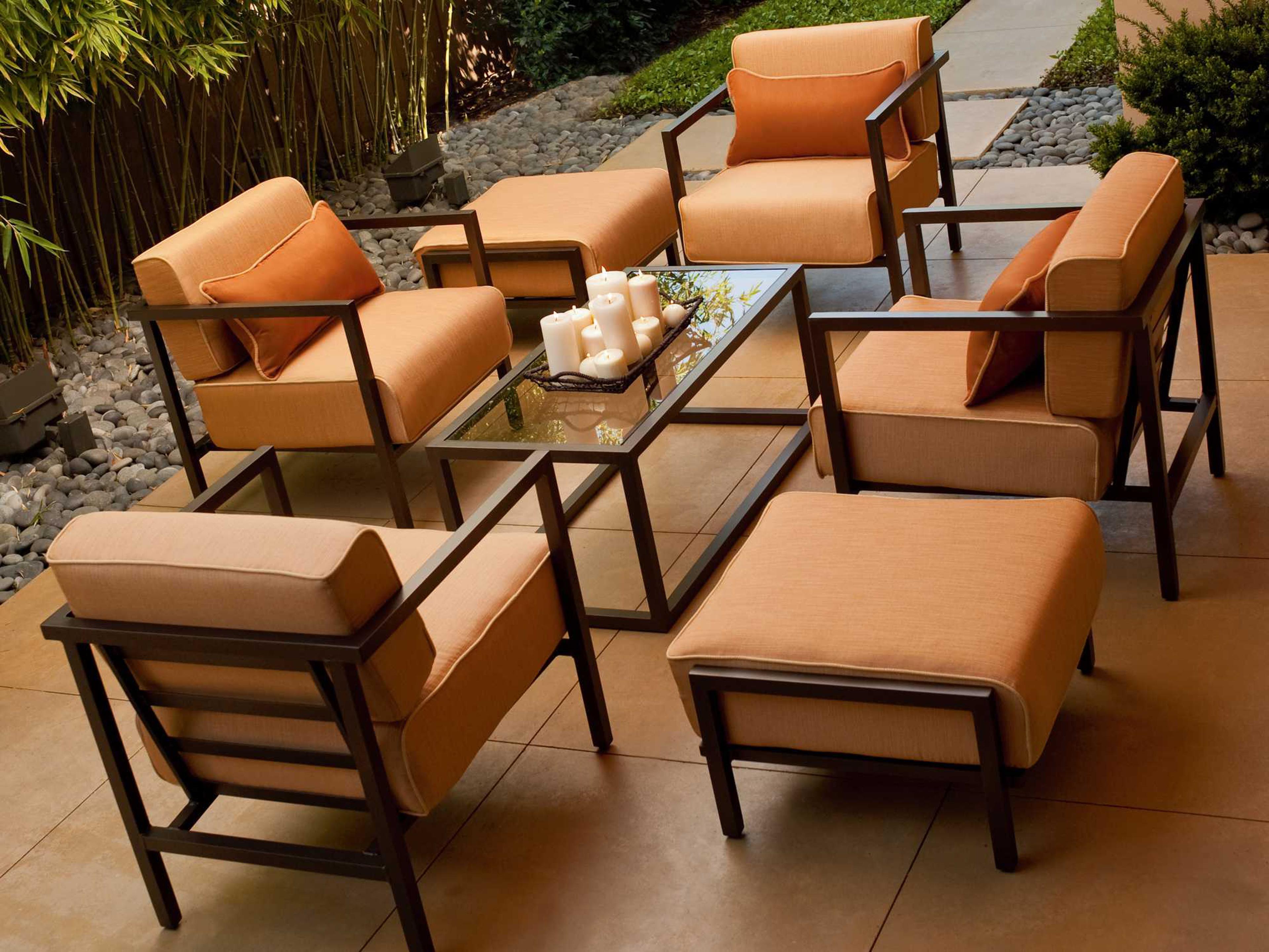 Woodard Salona Cushion By Joe Ruggiero Aluminum Outdoor Patio Lounge Set