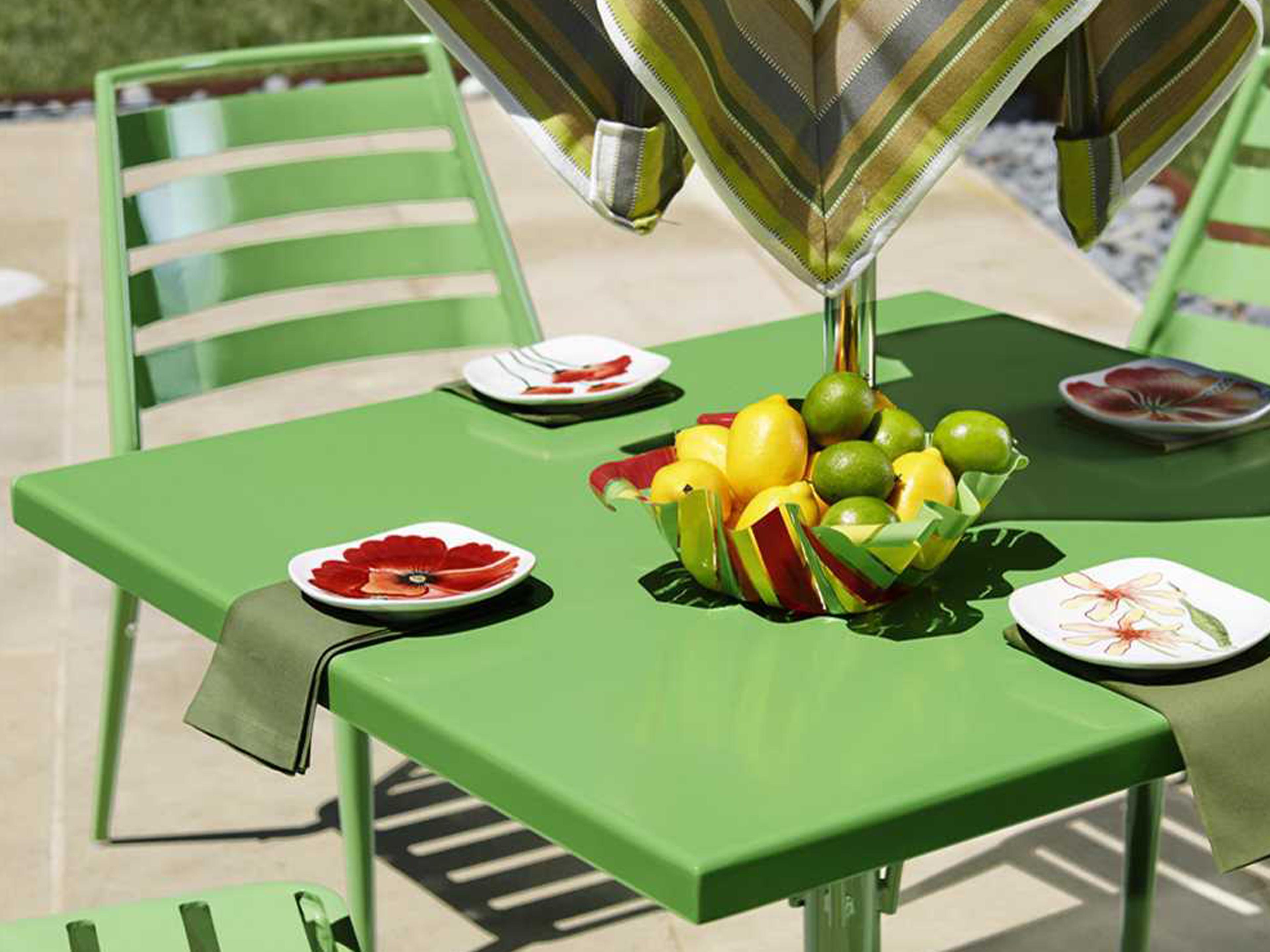 Woodard Slat Aluminum Outdoor Dining Set
