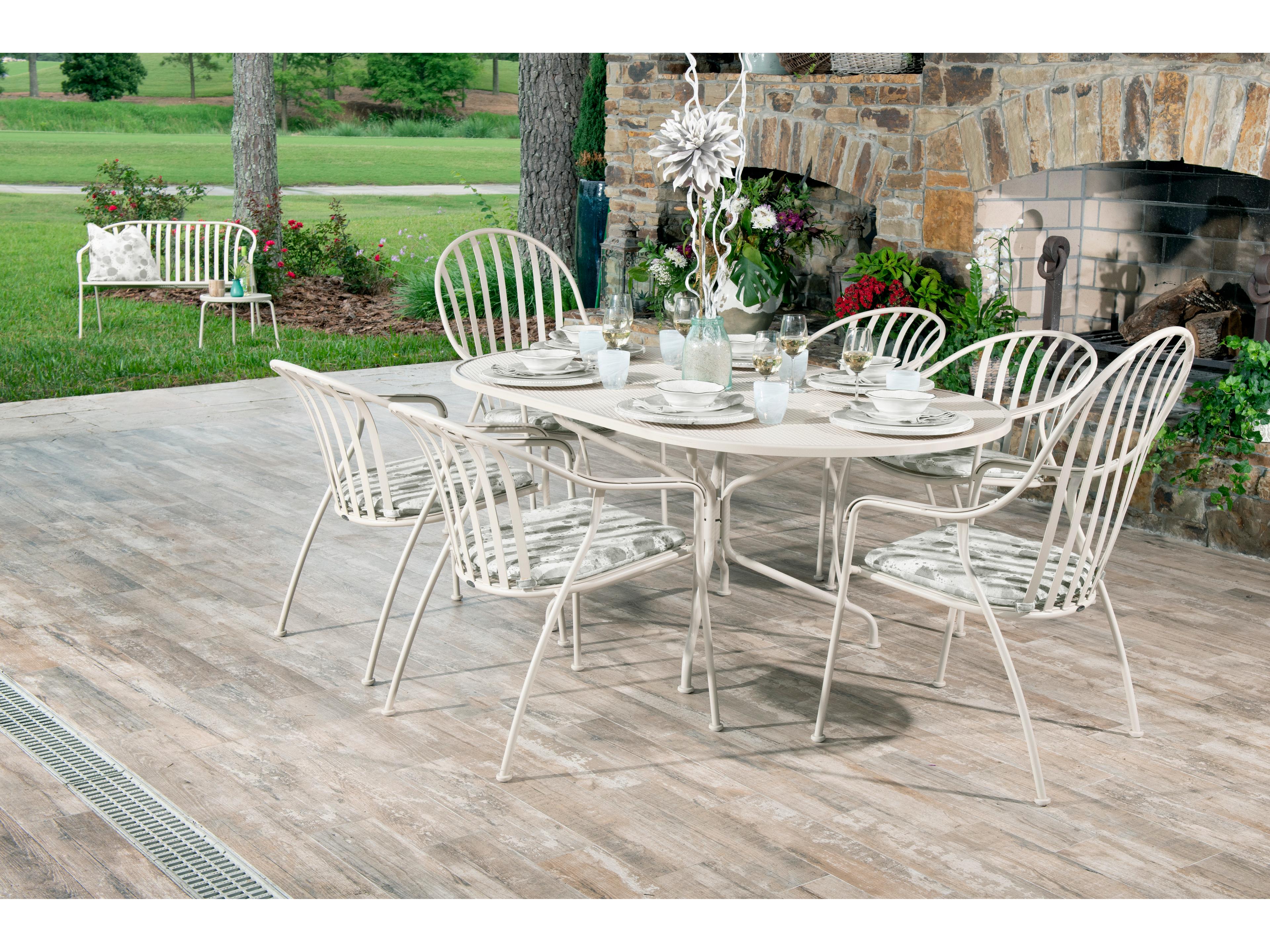 Woodard Valencia Wrought Iron Outdoor Patio Dining Set