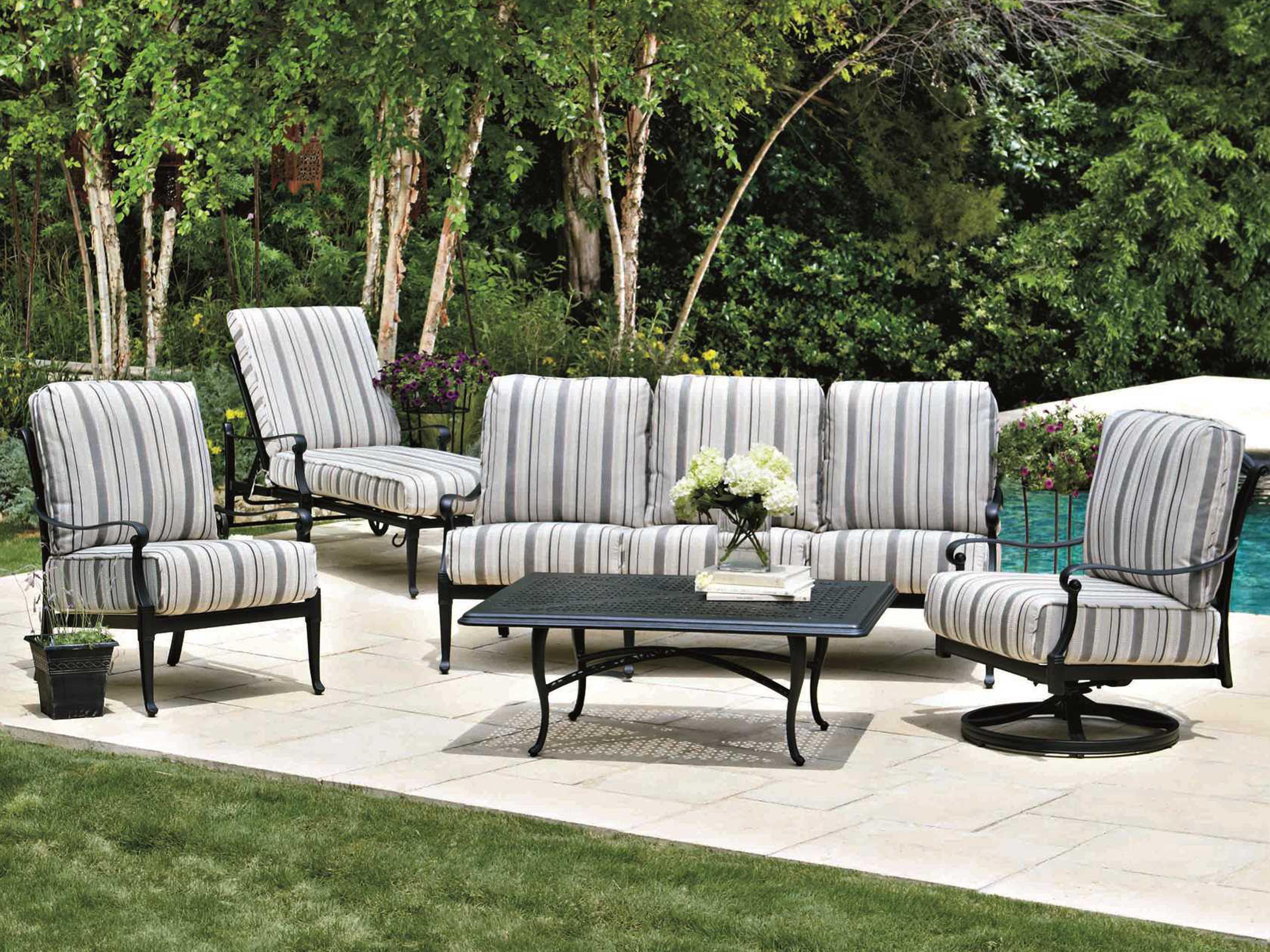 Woodard Wiltshire Cast Aluminum Outdoor Patio Lounge Set