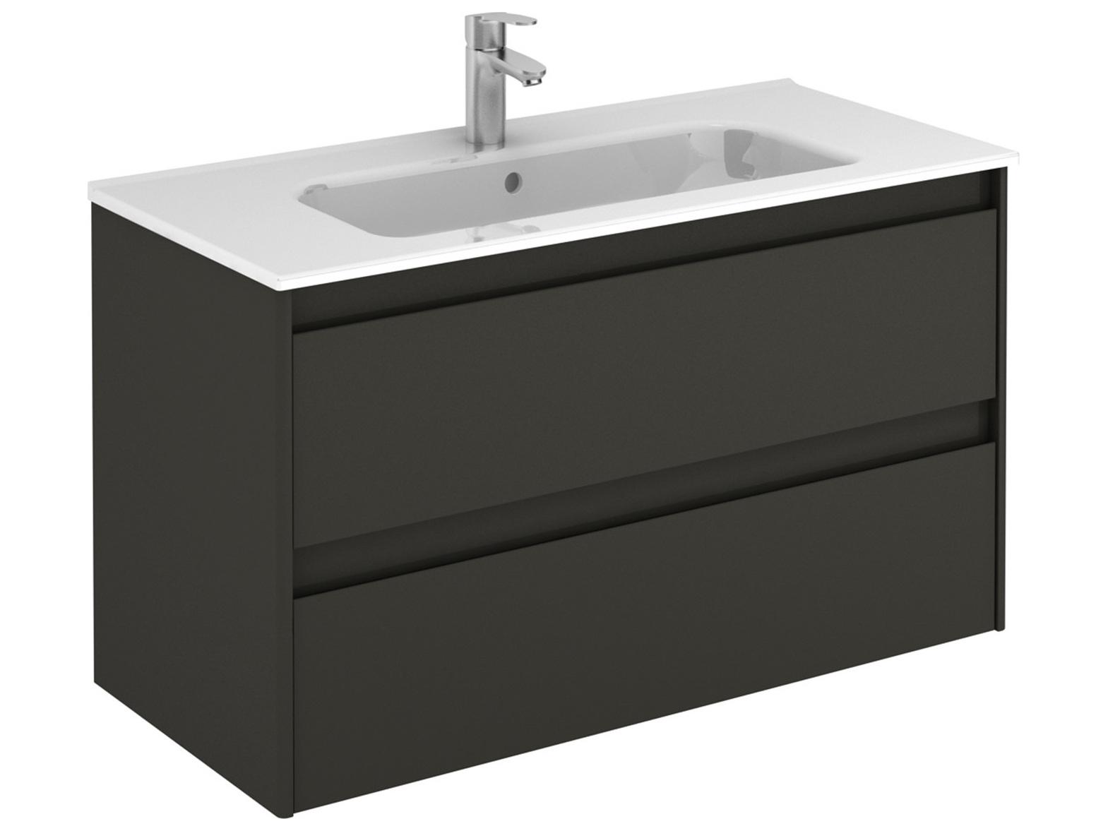 WS Bath Collections Ambra Glossy Anthracite Vanity