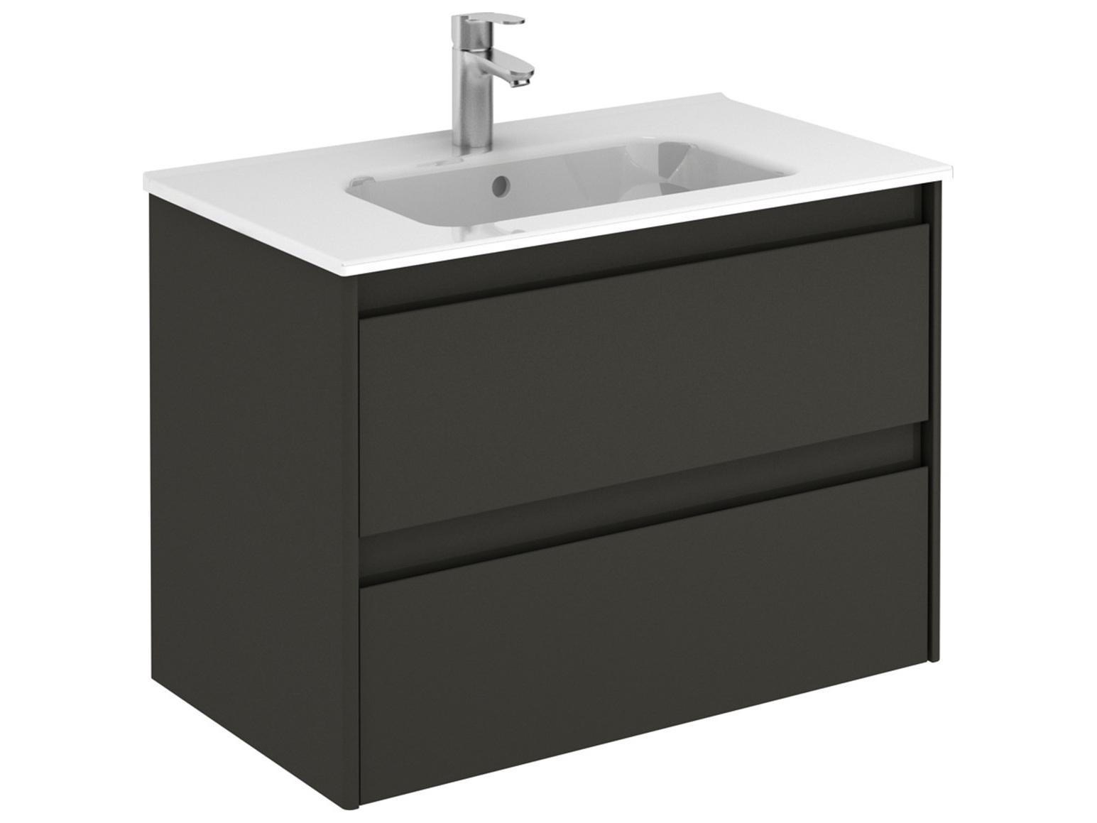WS Bath Collections Ambra Glossy Anthracite Vanity