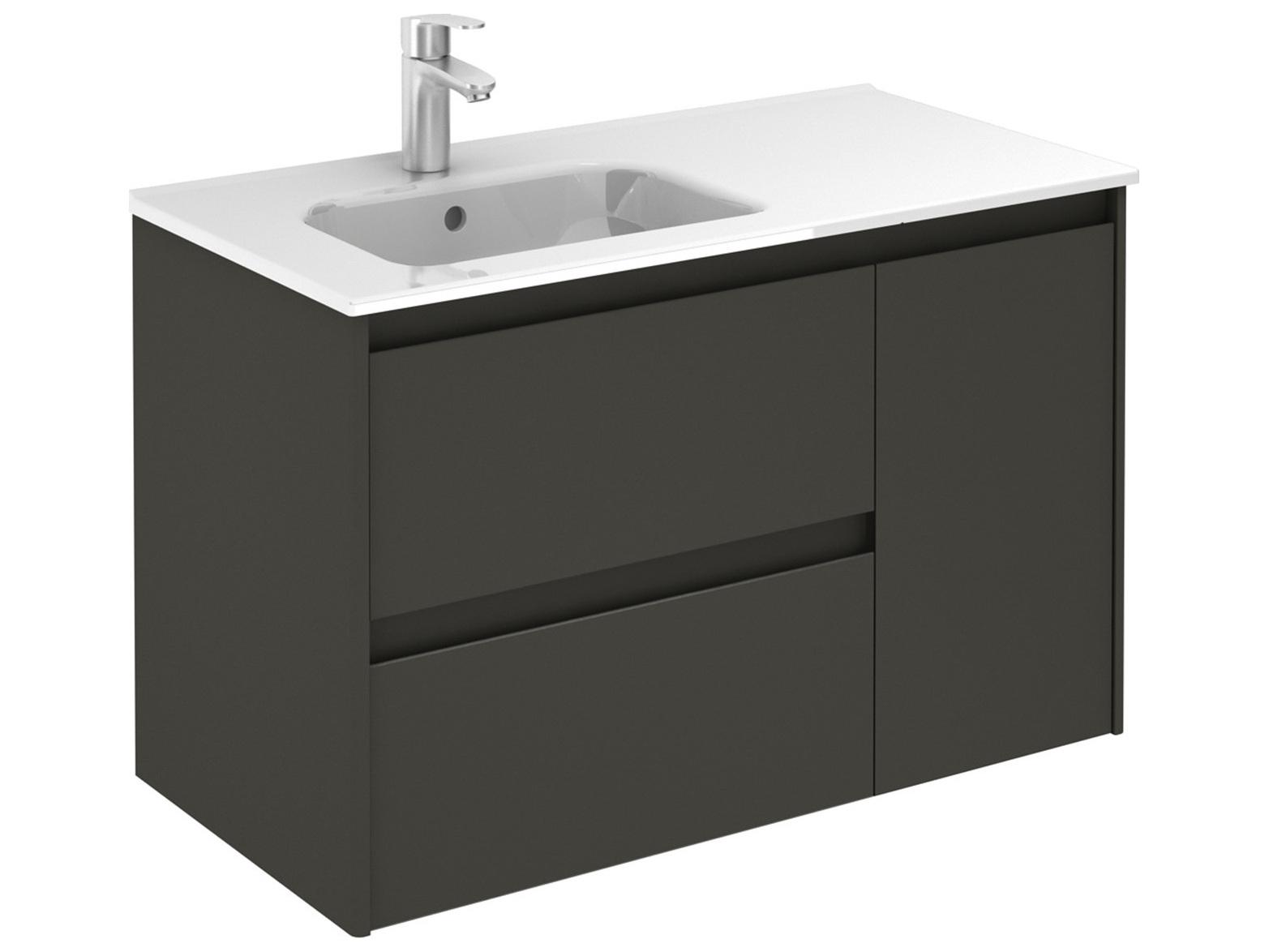 WS Bath Collections Ambra Glossy Anthracite Vanity