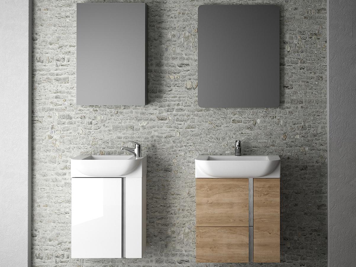 WS Bath Collections Camilia Glossy White Vanity With Handles in Polished Chrome