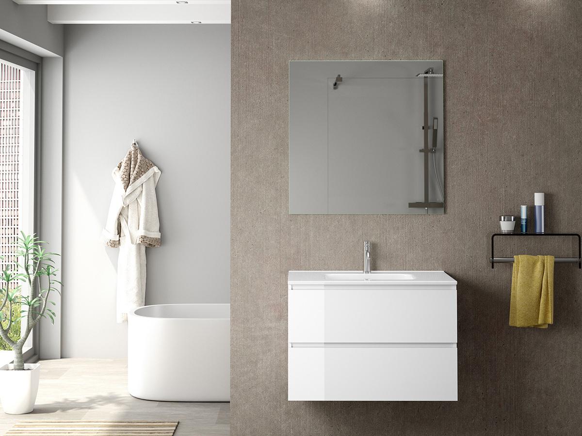 WS Bath Collections Flora Glossy White Vanity