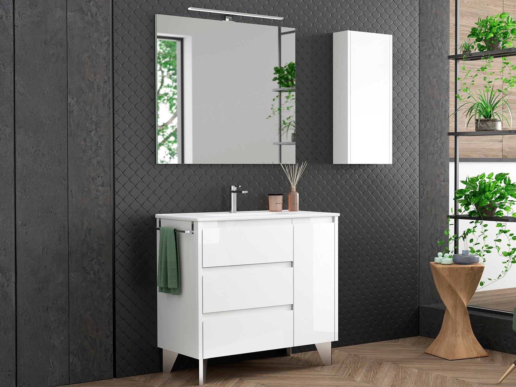 WS Bath Collections Lila Glossy White Vanity