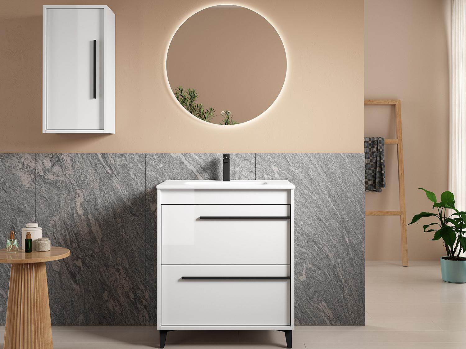 WS Bath Collections Lotus Glossy White Vanity