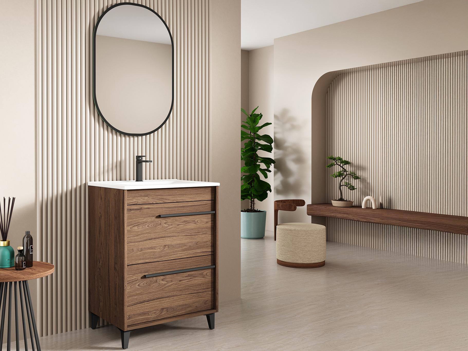 WS Bath Collections Lotus Walnut Vanity
