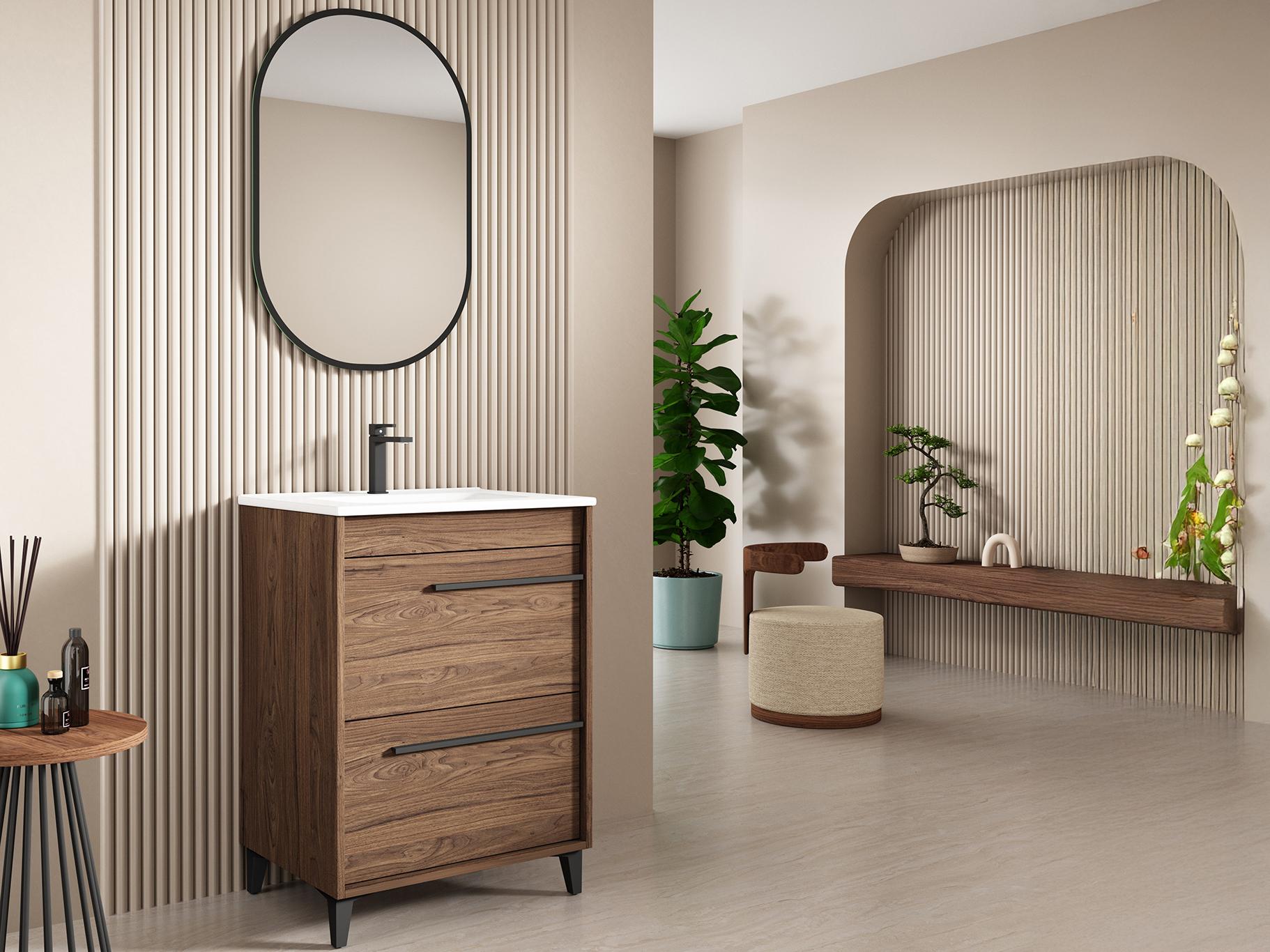 WS Bath Collections Lotus Walnut Vanity