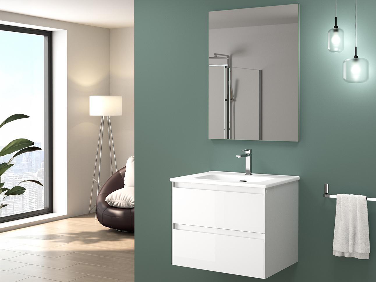 WS Bath Collections Perla Glossy White Vanity